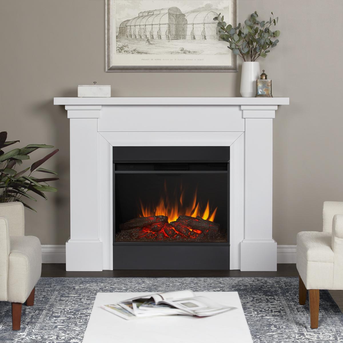 Real Flame 64 Inch Manus Grand Electric Fireplace with Mantel