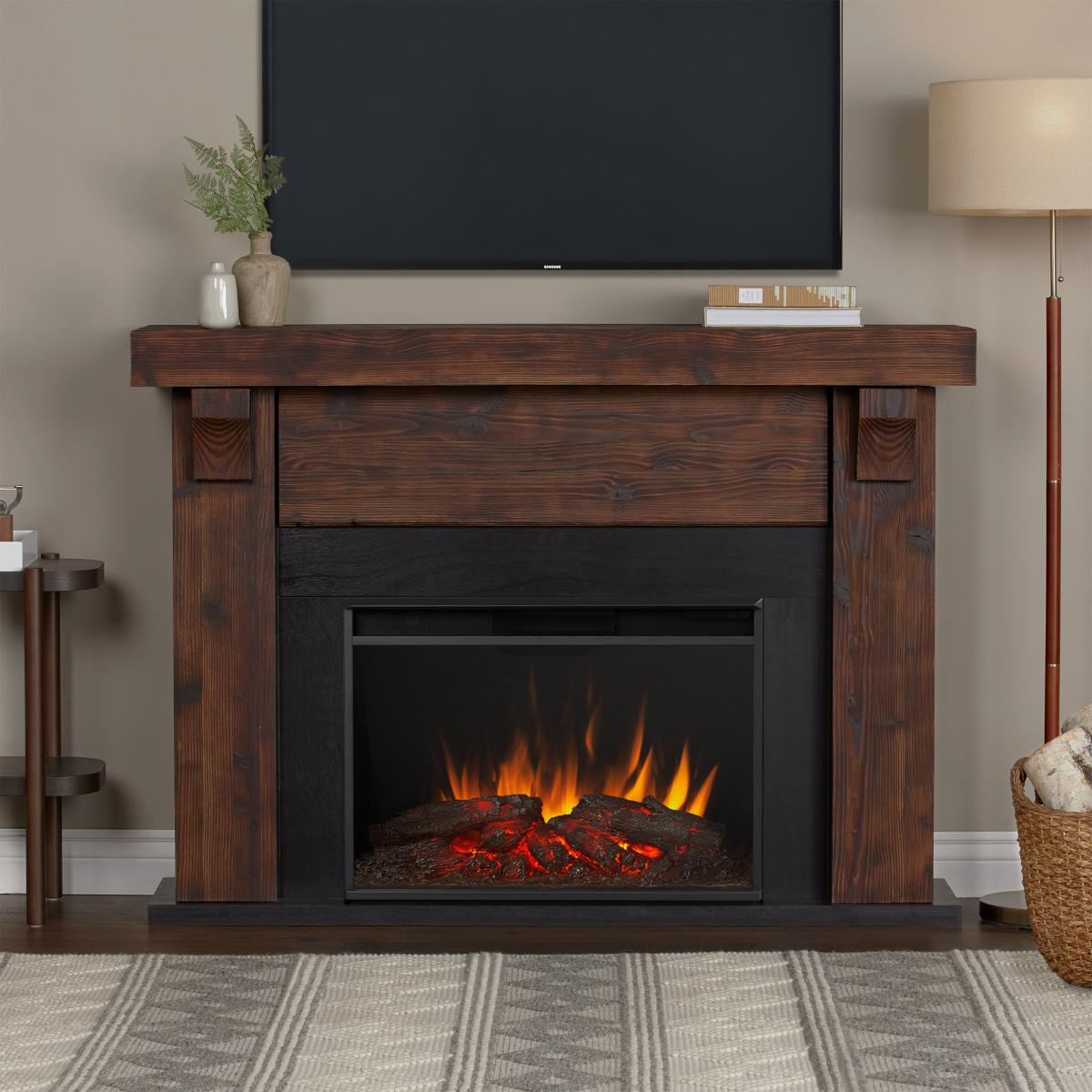 Real Flame 64 Inch Gunnison Grand Electric Fireplace with Mantel
