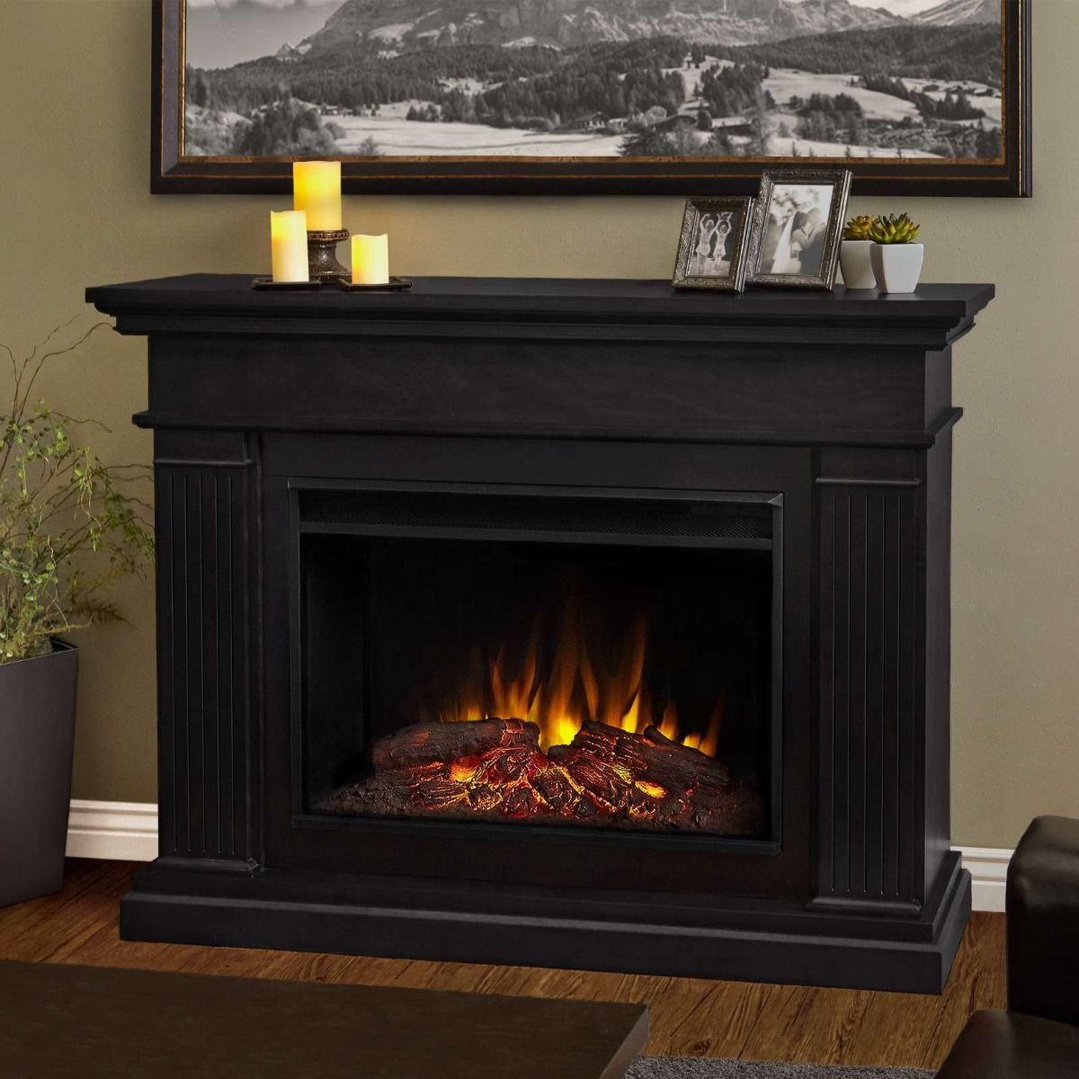 Real Flame 56 Inch Centennial Grand Electric Fireplace with Mantel