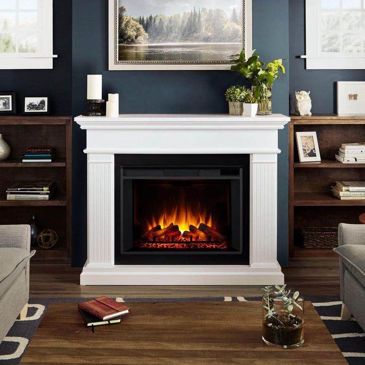 Real Flame 56 Inch Centennial Grand Electric Fireplace with Mantel