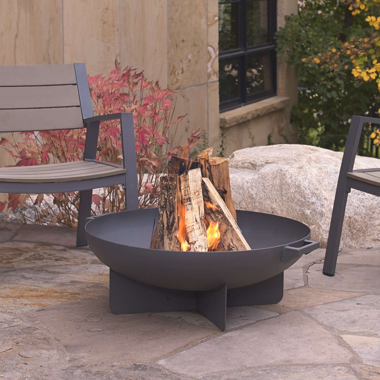 Real Flame 32 Inch Anson Wood Burning Fire Bowl