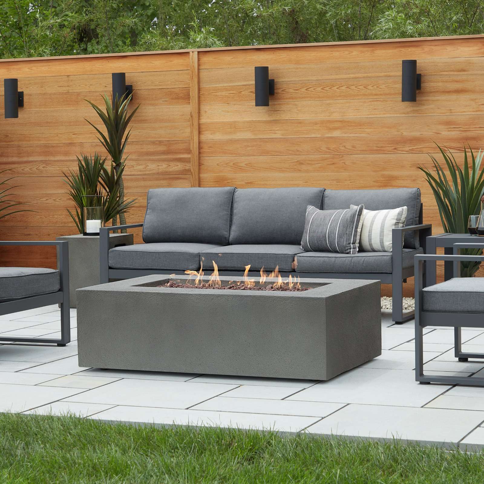 Real Flame 51 Inch Baltic Rectangular Gas Fire Table