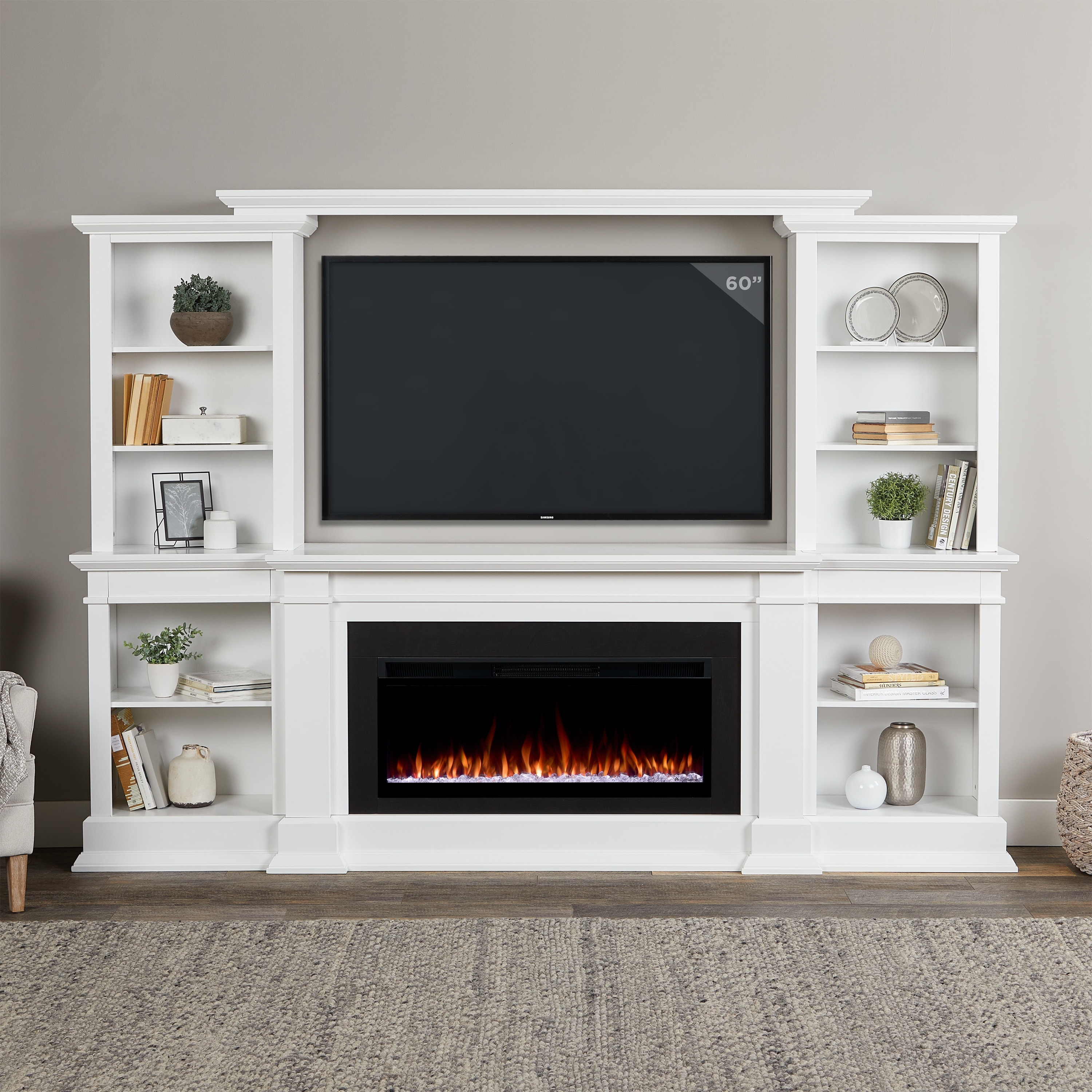 Real Flame 108 Inch Monte Vista Smart Electric Fireplace TV Stand