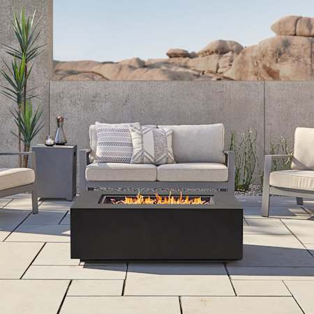 Real Flame 42 Inch Aegean Rectangle Propane Fire Table
