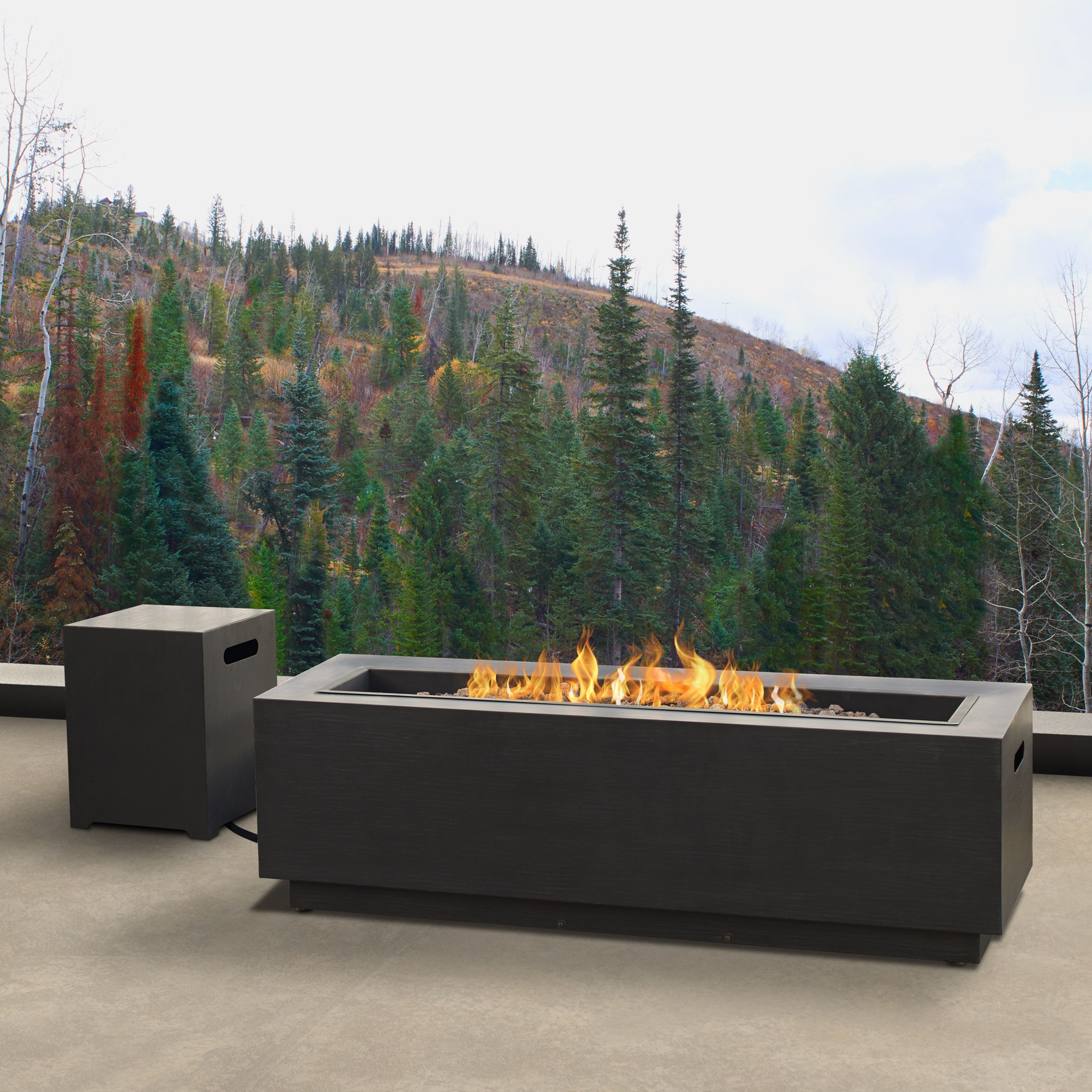 Real Flame 48 Inch Lanesboro Rectangle Propane Fire Table