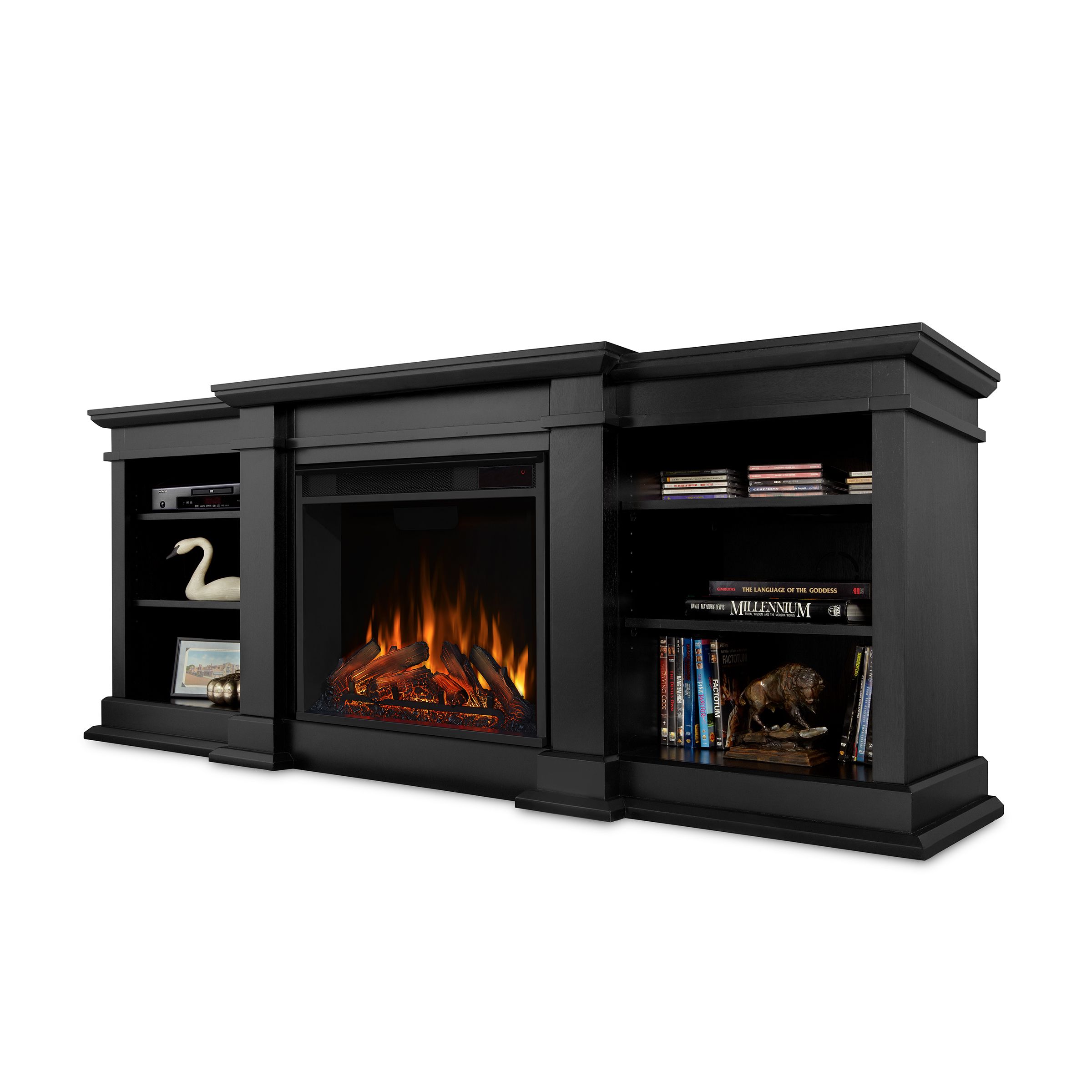 Real Flame 72 Inch Fresno Electric Fireplace TV and Media Stand