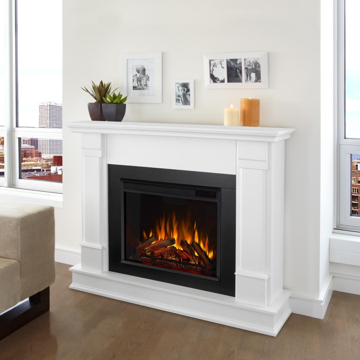 Real Flame 48 Inch Silverton Electric Fireplace with Mantel