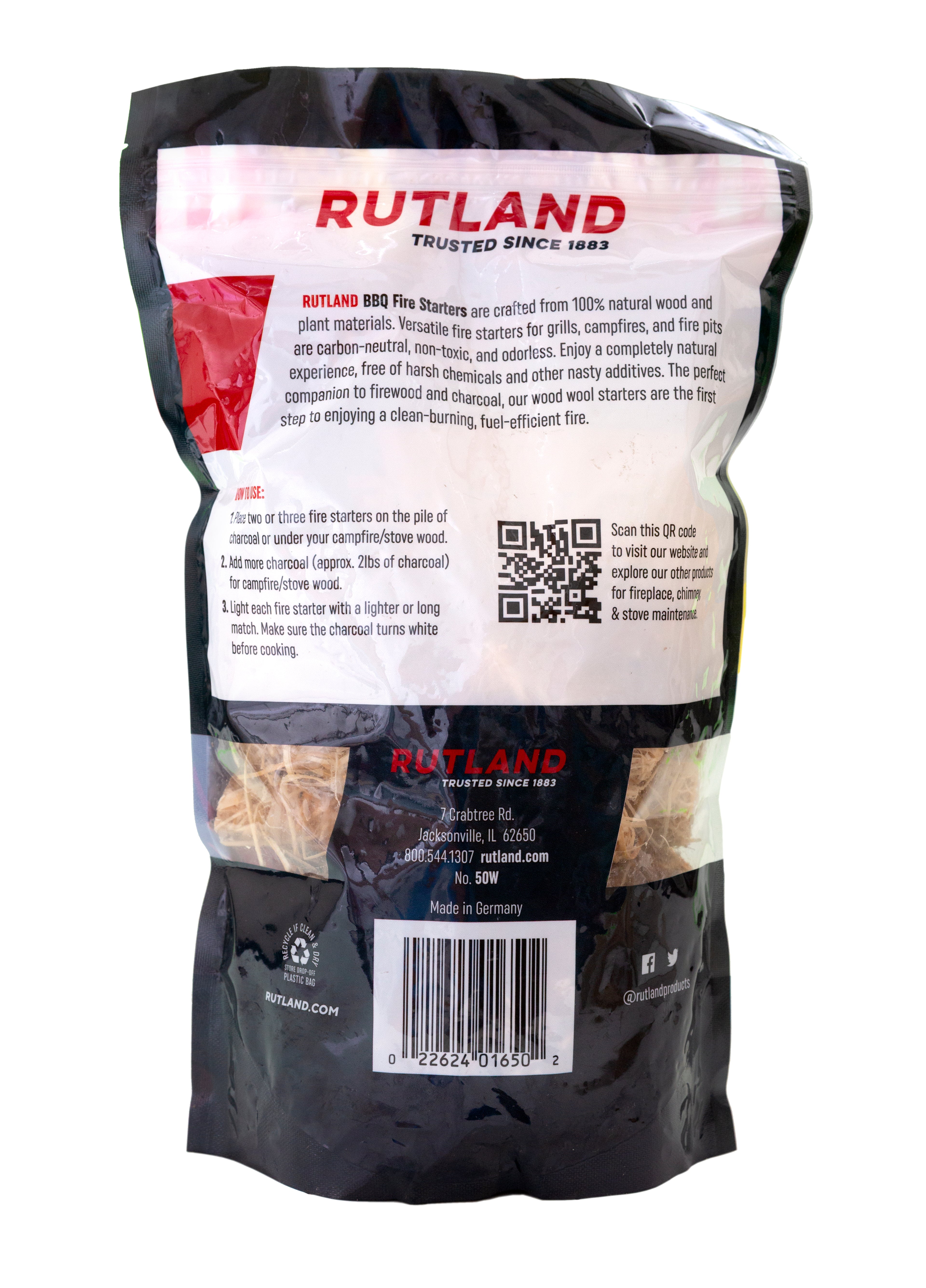 Rutland Safe Lite Wood Wool Fire Starter - Set of 32