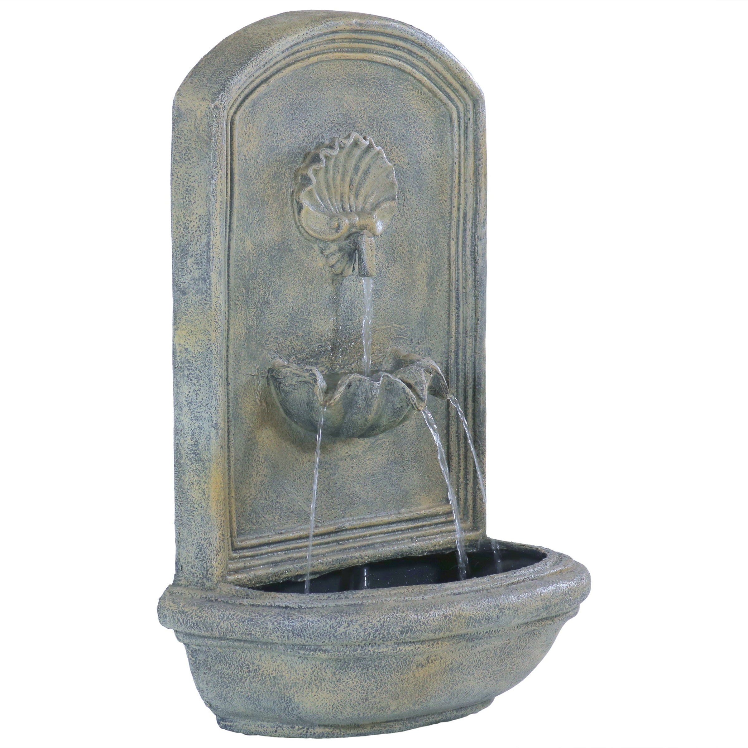 Sunnydaze 27 Inch Seaside Solar Wall Fountain