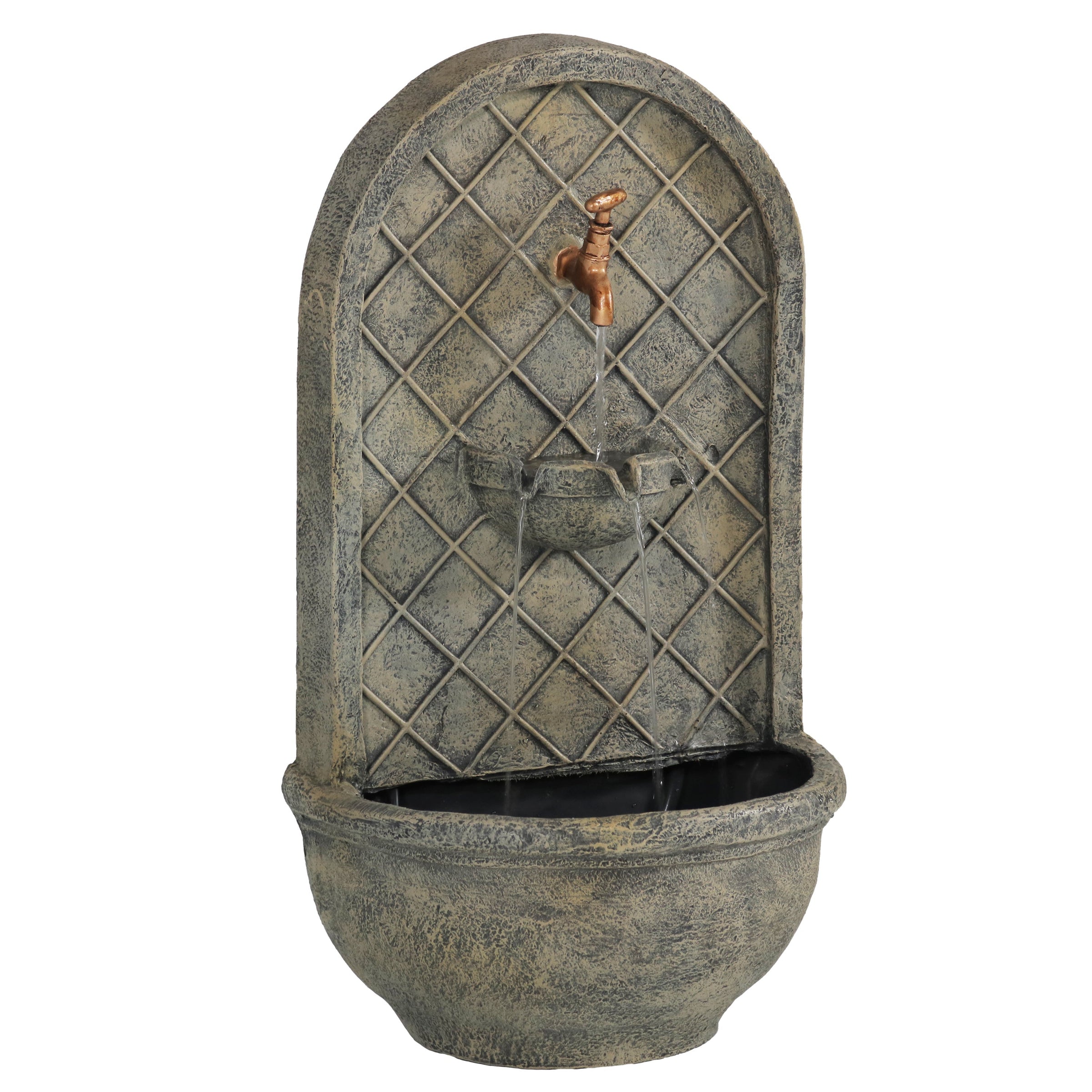 Sunnydaze 26 Inch Messina Solar Wall Fountain with Battery Backup