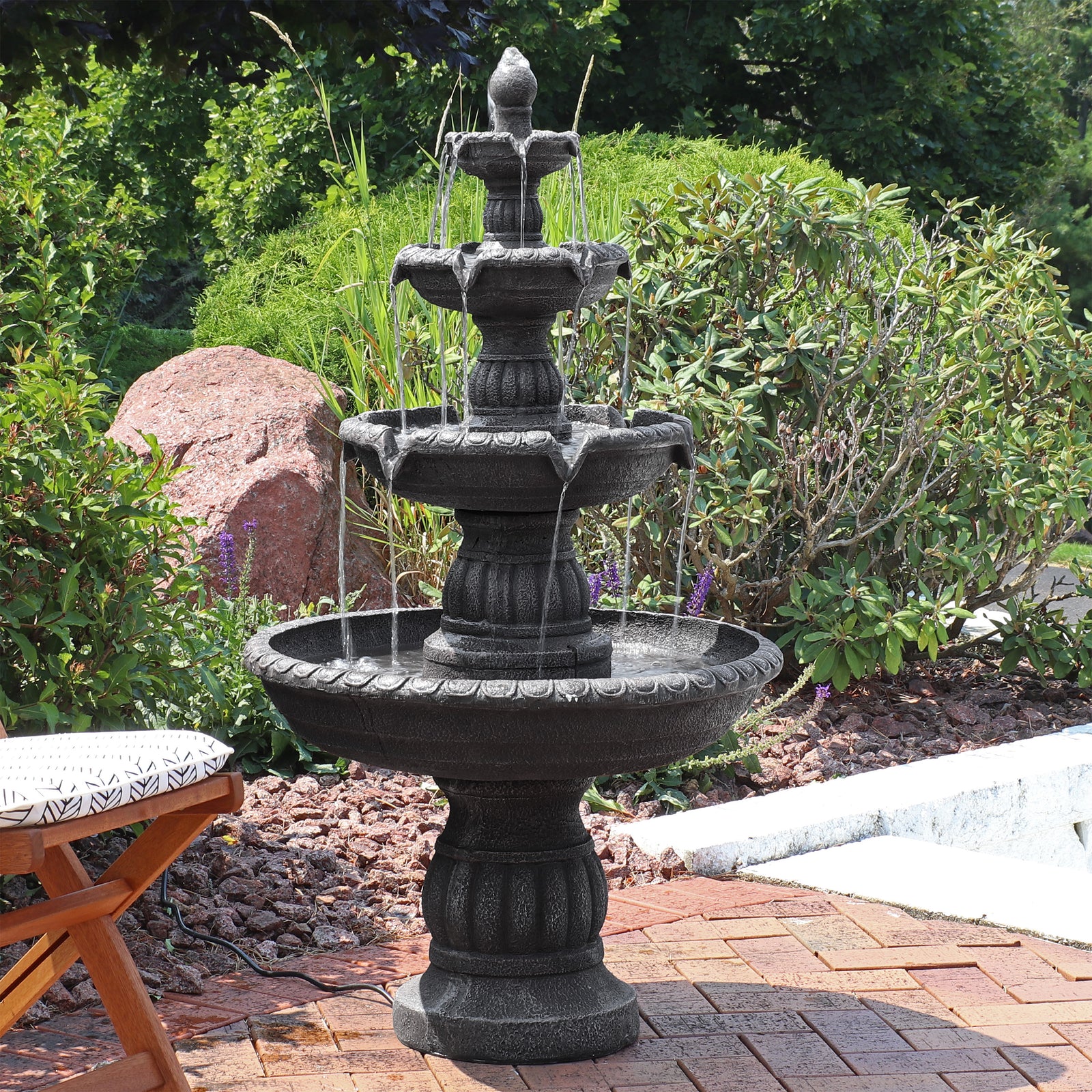 Sunnydaze 49 Inch Mediterranean Four-Tier Fountain