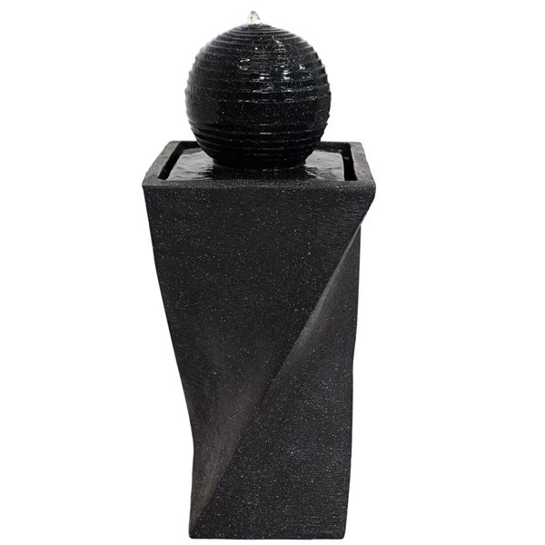 Sunnydaze Contemporary Sphere Solar Fountain with Battery Backup
