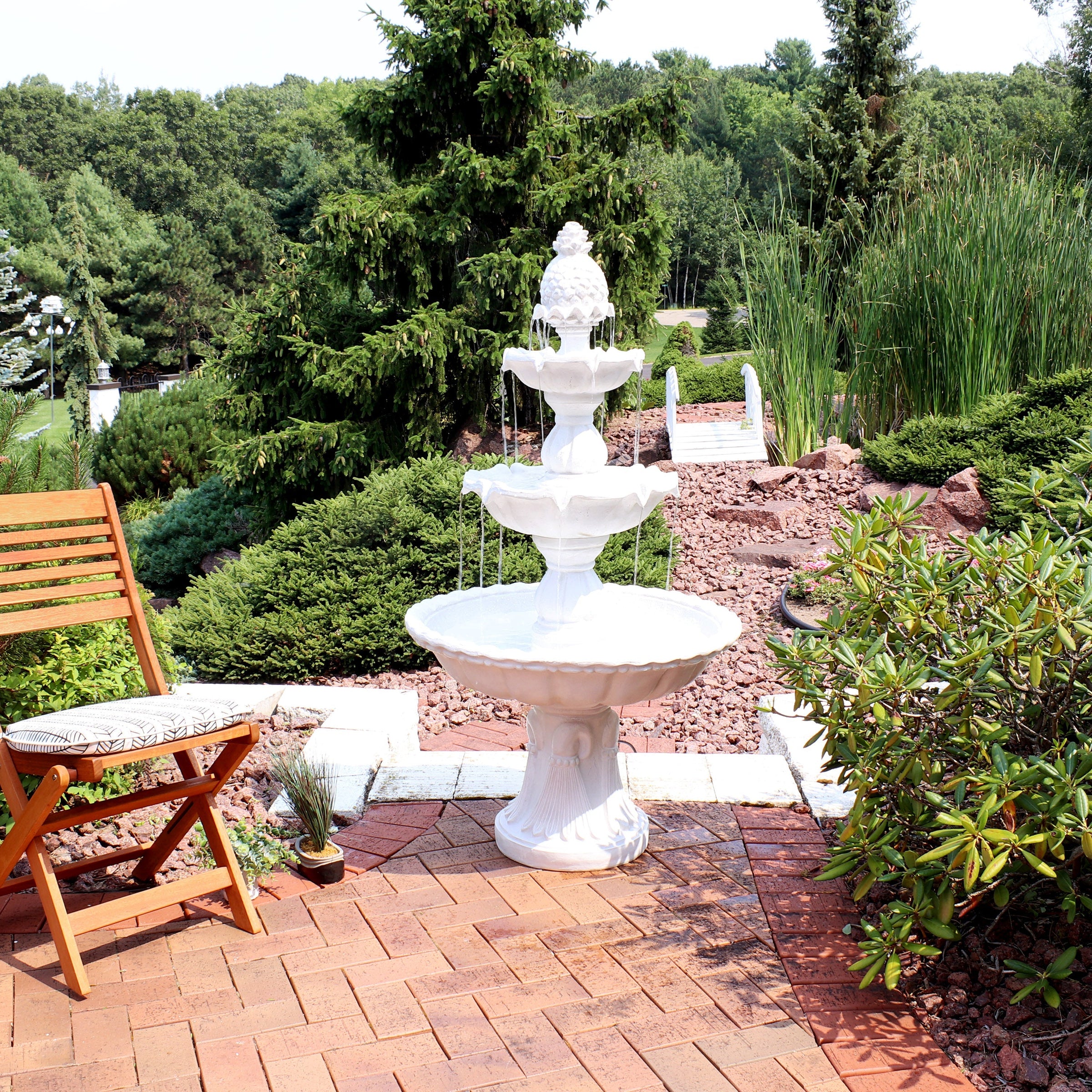 Sunnydaze 59 Inch Welcome Three-Tier Garden Fountain