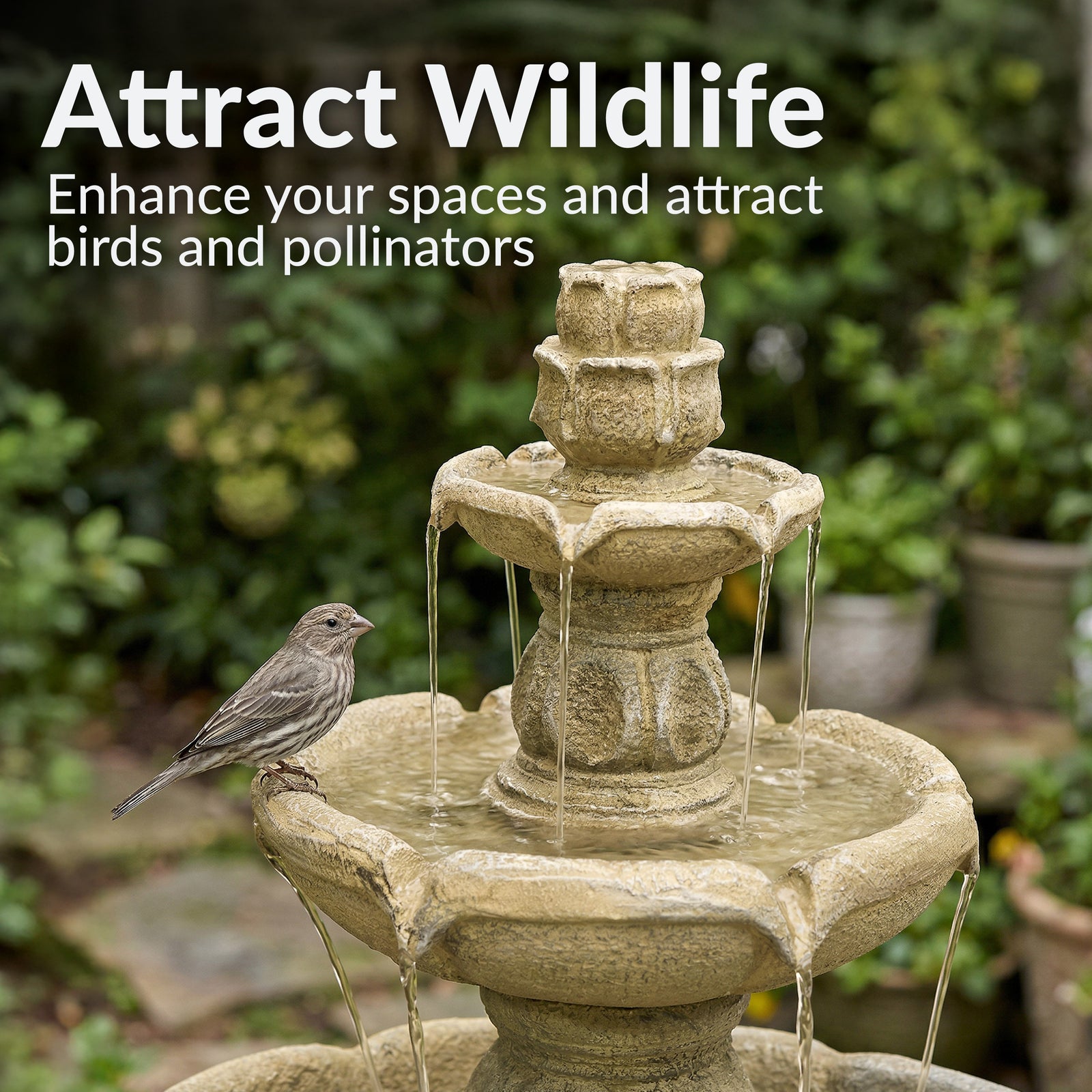 Sunnydaze 35 Inch Birds Delight Fountain