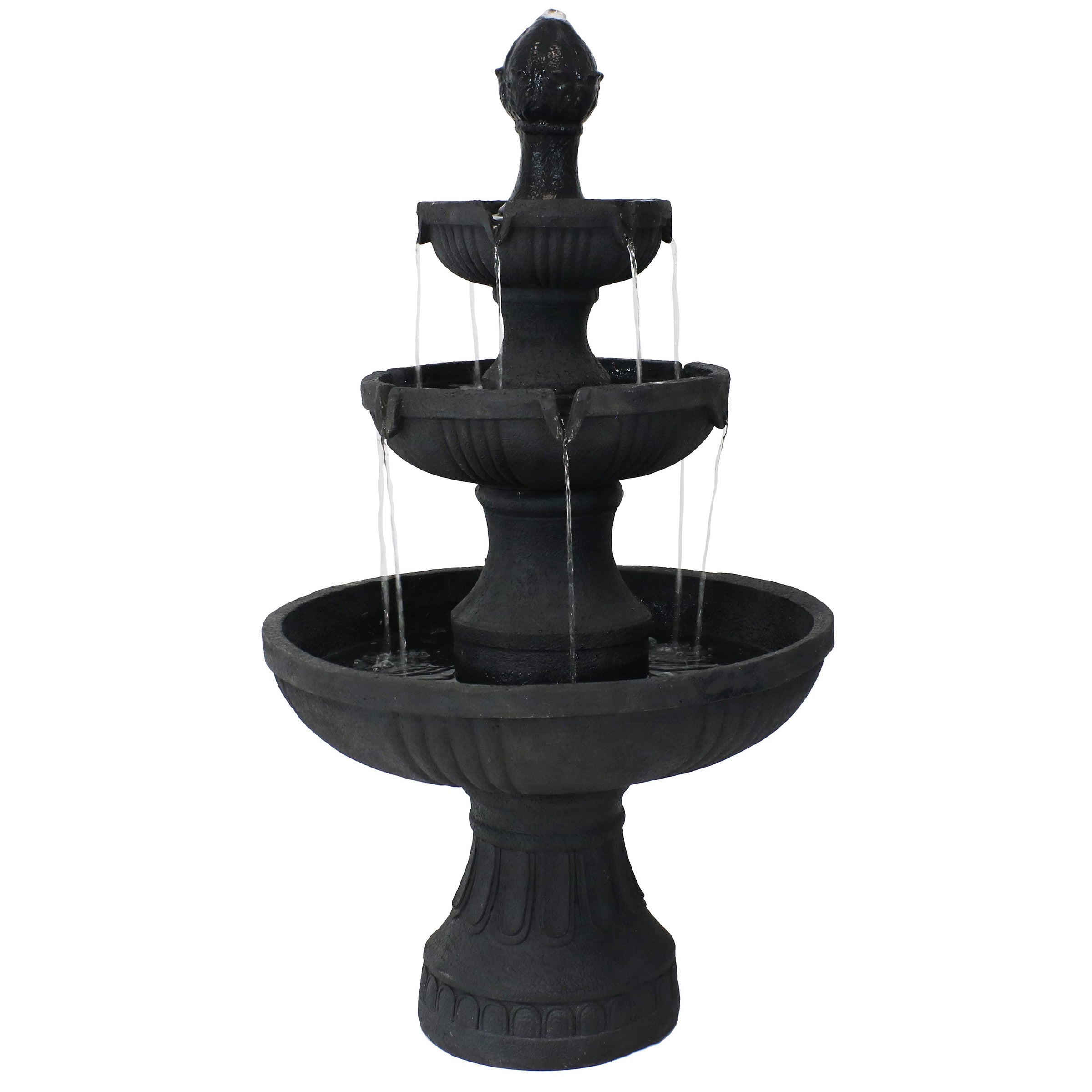 Sunnydaze 43 Inch Flower Blossom Three-Tier Fountain