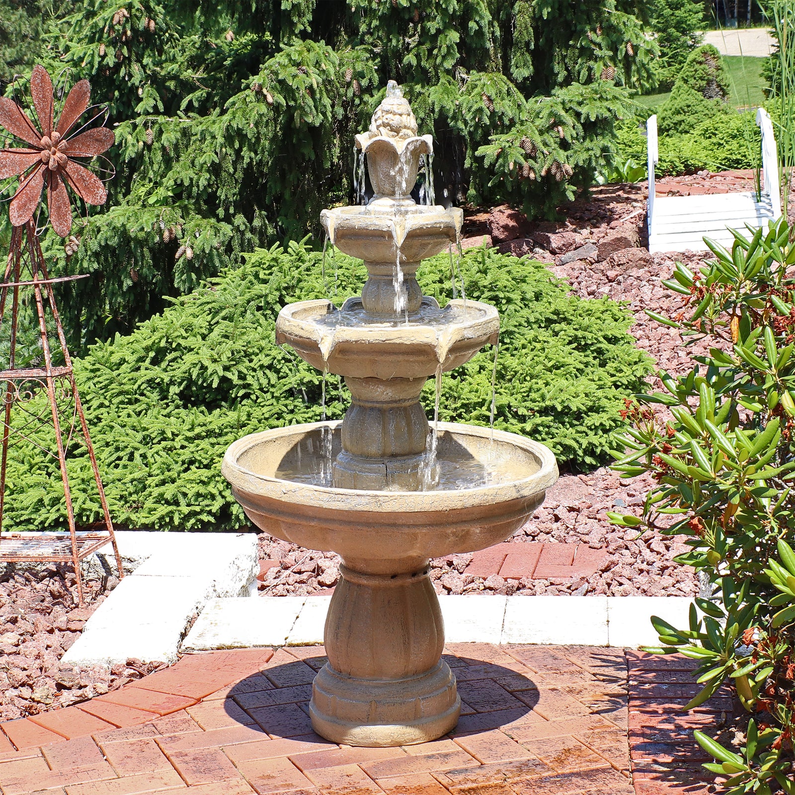Sunnydaze 48 Inch Three-Tier Fountain