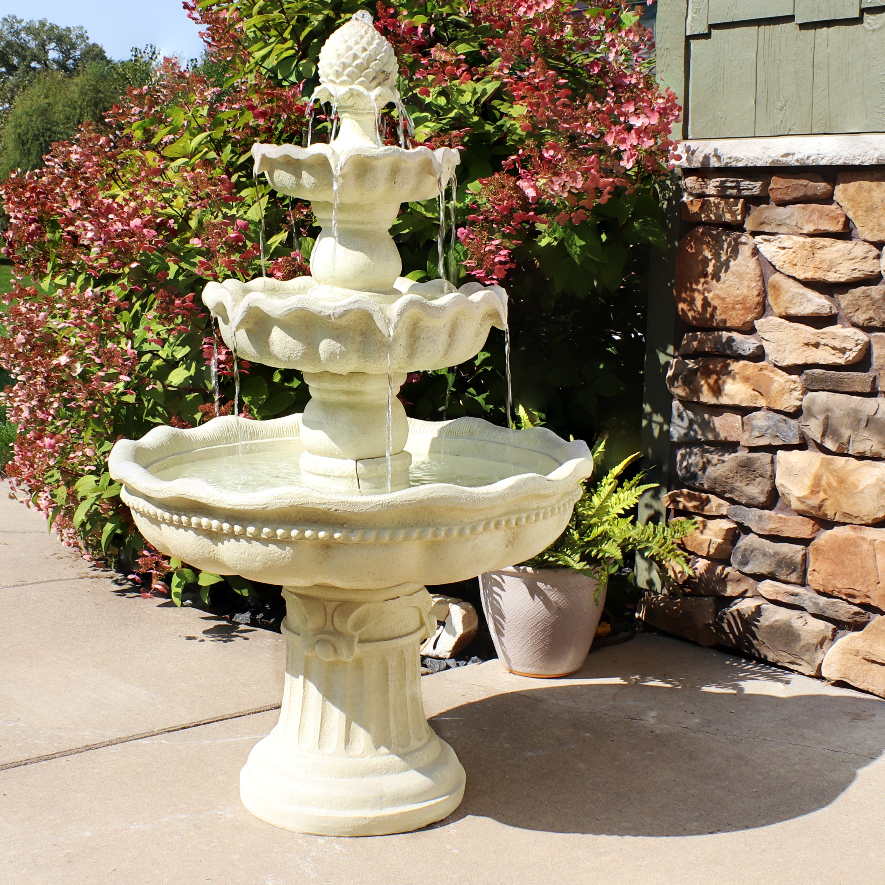 Sunnydaze 51 Inch Three-Tier Pineapple Fountain