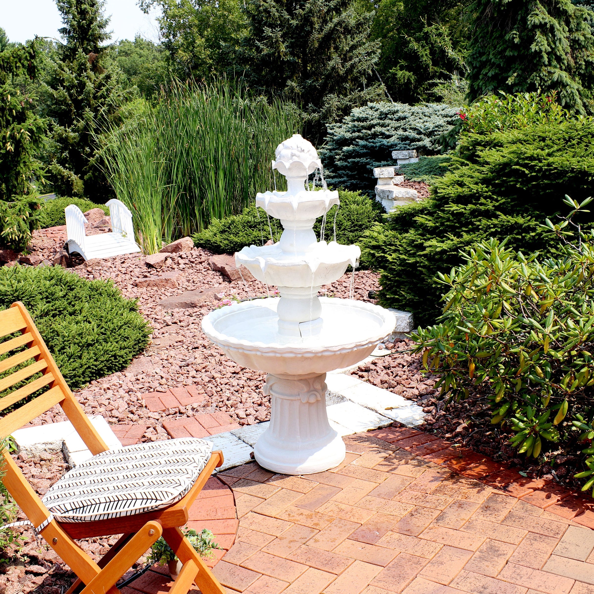Sunnydaze 52 Inch Three-Tier Fruit Top Fountain