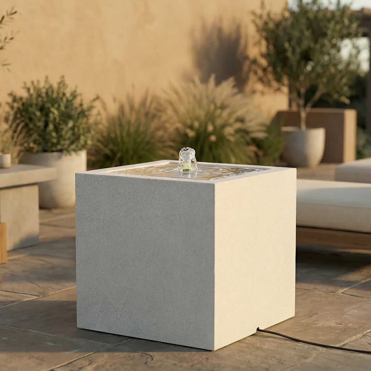 Sunnydaze Square Outdoor Bubble Fountain