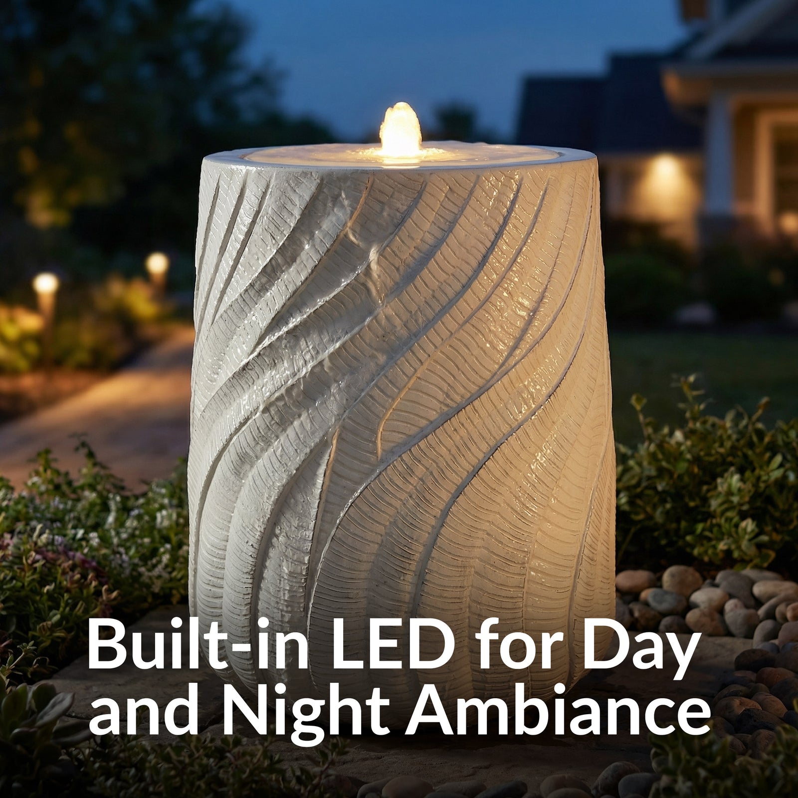 Sunnydaze Textured Spiral Outdoor Bubble Fountain