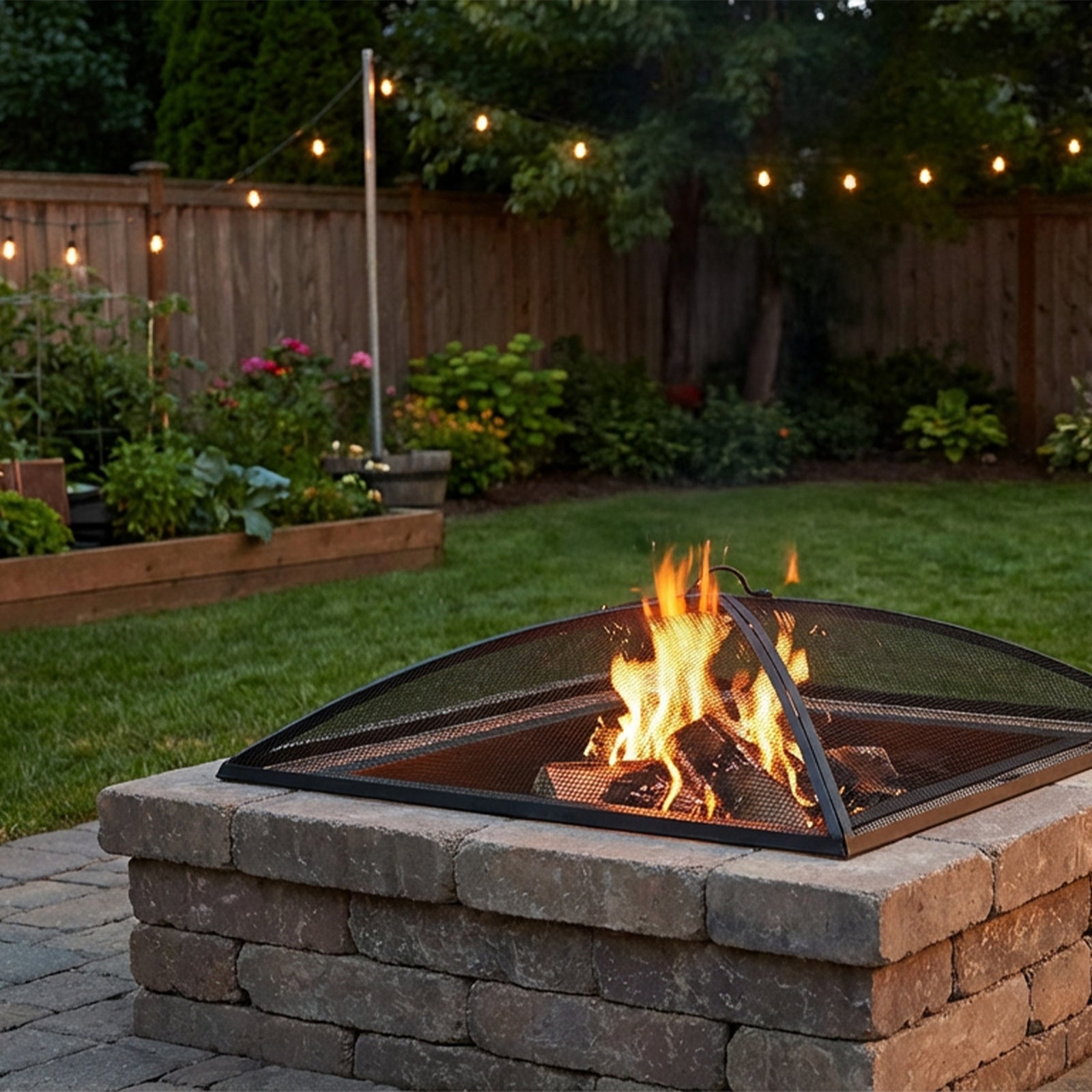 Sunnydaze Square Steel Mesh Spark Screen