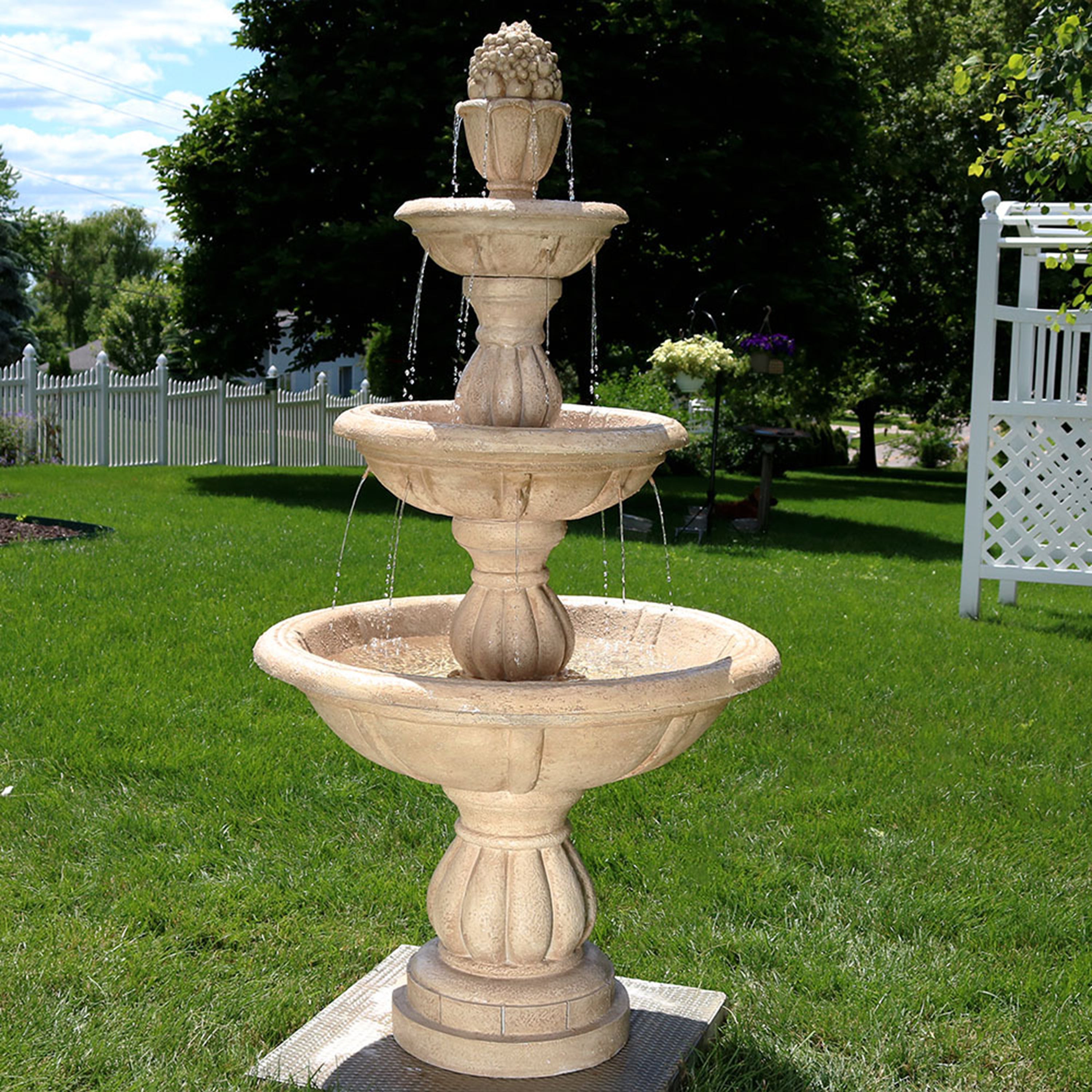 Sunnydaze 61 Inch Three-Tier Cornucopia Fountain