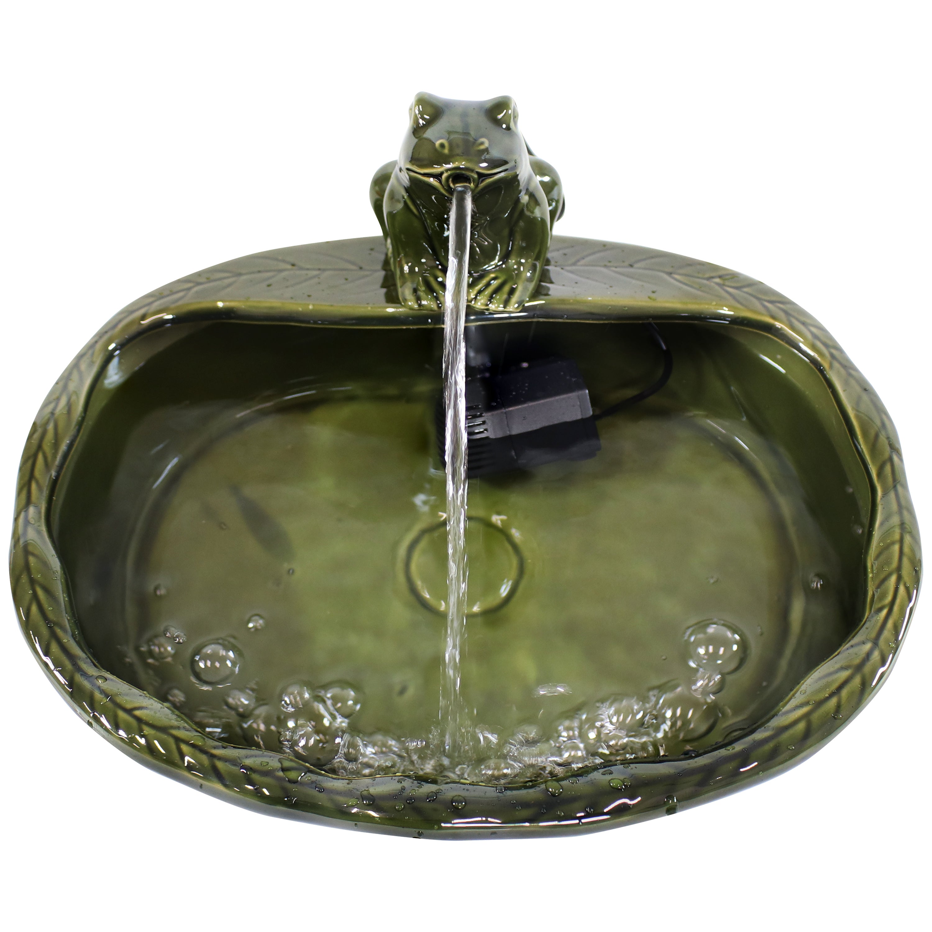 Sunnydaze Ceramic Frog Solar Fountain