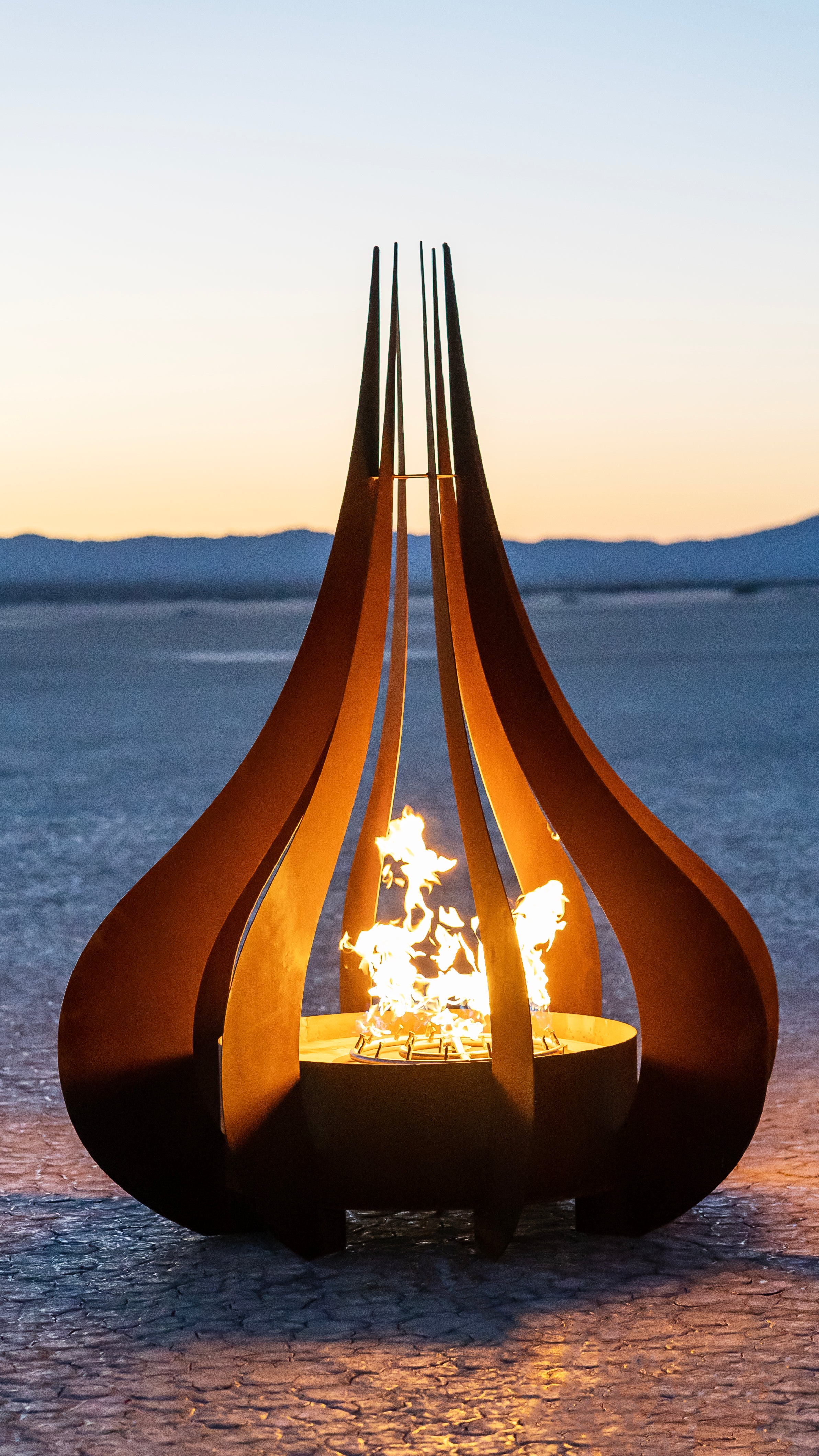 The Outdoor Plus 64 Inch Comet Stainless Steel Gas Fire Sculpture