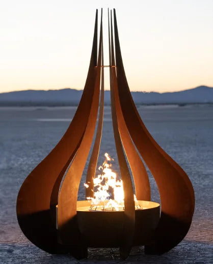 The Outdoor Plus 48 Inch Comet Stainless Steel Gas Fire Sculpture