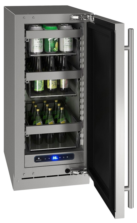 U-Line 15 Inch 5 Class Crescent Ice Machine with Glass Door