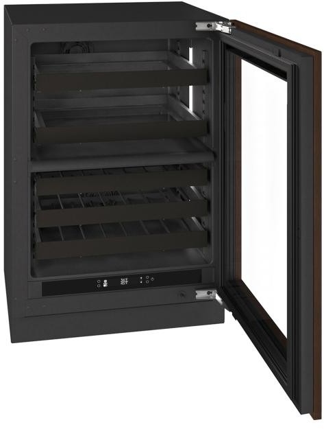 U-Line 24 Inch Dual Zone Seamless Beverage Center with Glass Door