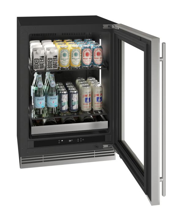 U-Line 24 Inch Home Beverage Center with Glass Door