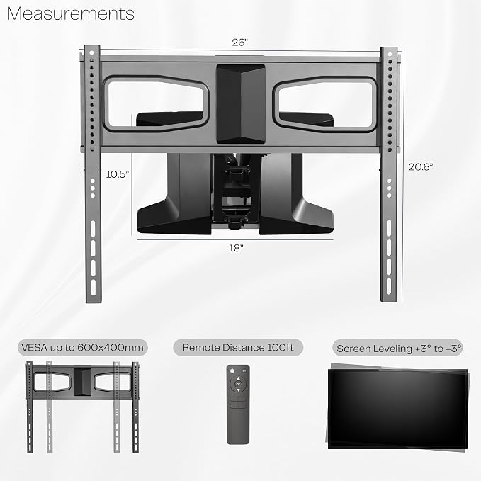 VIVO Electric TV Wall Mount for Fireplace Mantel Installations