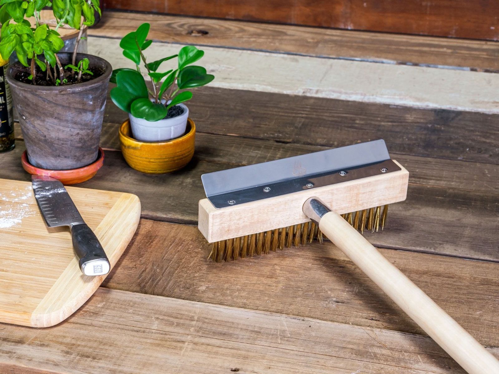 WPPO 47 Inch Wood Fire Pizza Oven Brush and Scraper