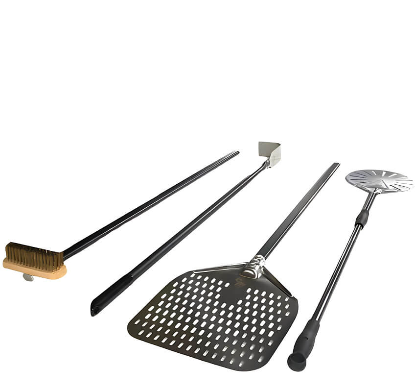 WPPO 4 Piece Pro Aluminum Wood-Fired Pizza Oven Utensil Kit