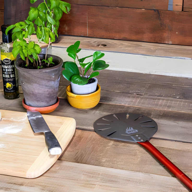 WPPO 7 Inch Round Pro Pizza Peel with Breakdown Handle