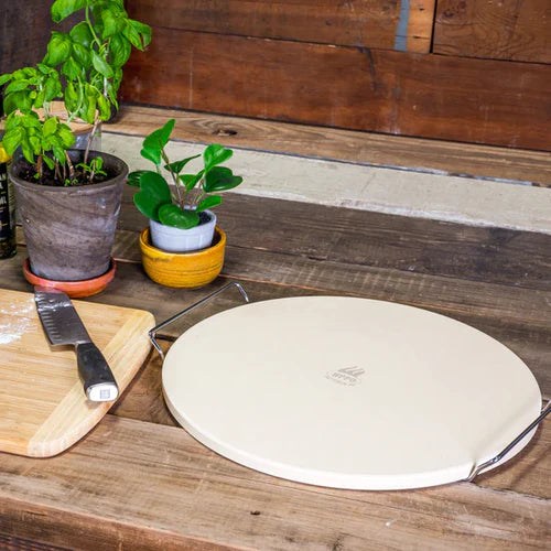 WPPO 15 Inch Cordierite Wire Handle Pizza Stone