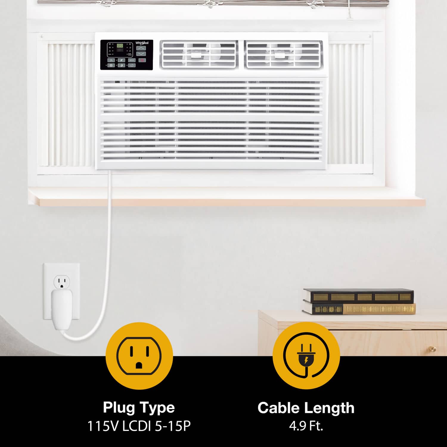 Whirlpool 8K BTU Window Air Conditioner with Heater