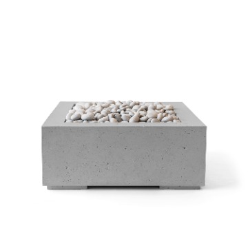 Dekko Alea 32 Inch Lightweight Concrete Gas Fire Pit - Match Lit Ignition