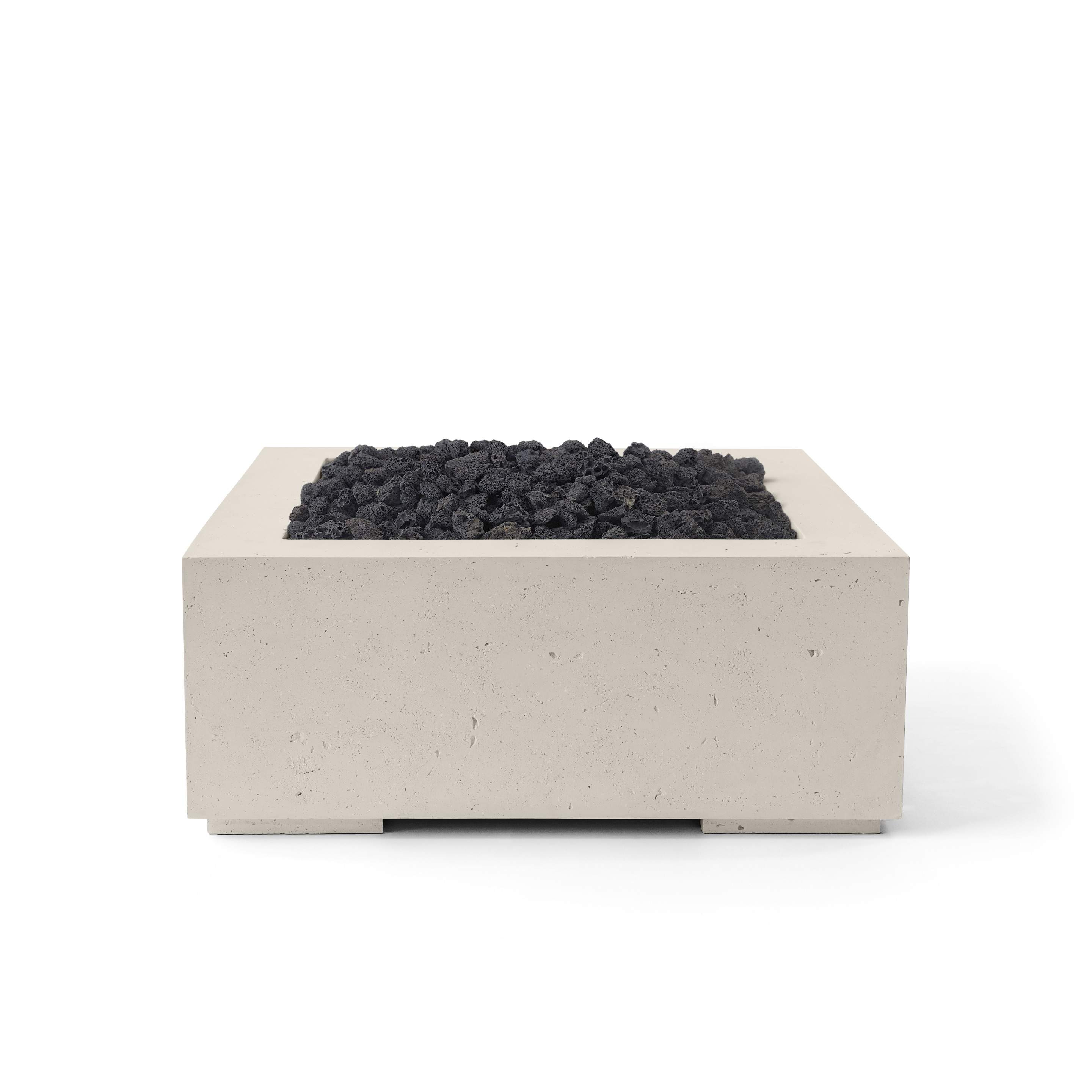 Dekko Alea 40 Inch Lightweight Concrete Gas Fire Pit - Match Lit Ignition