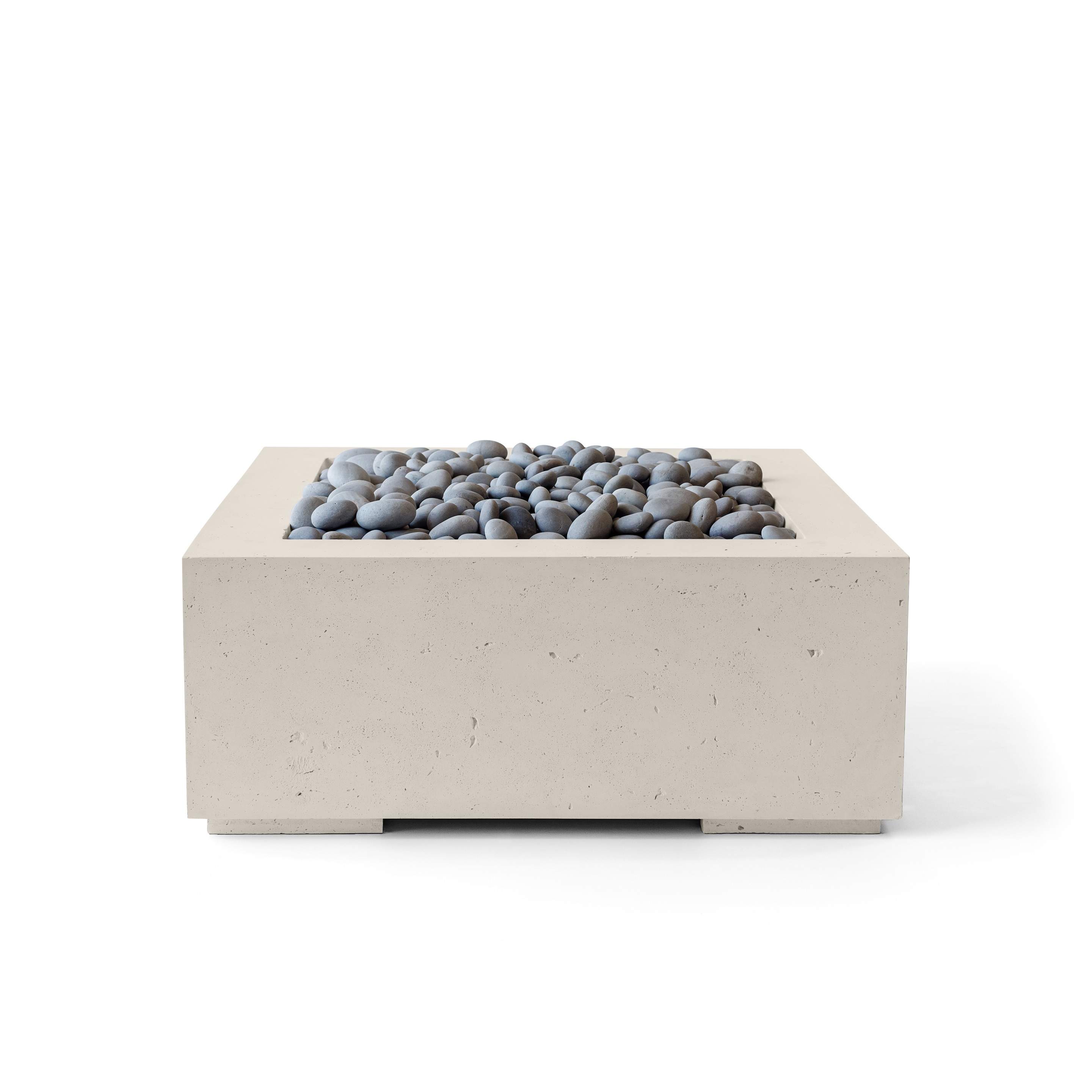 Dekko Alea 32 Inch Lightweight Concrete Gas Fire Pit - Match Lit Ignition