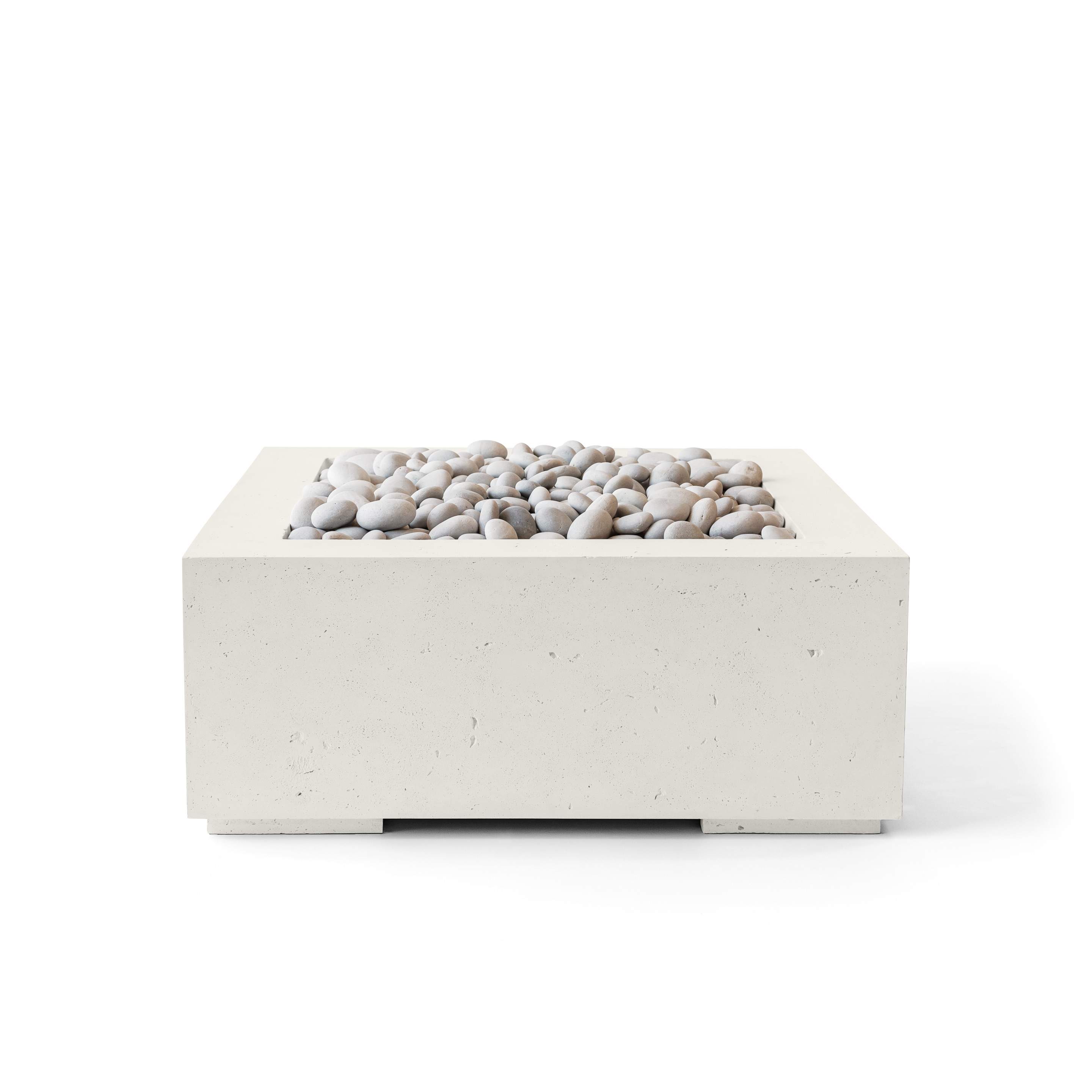 Dekko Alea 40 Inch Lightweight Concrete Gas Fire Pit - Match Lit Ignition