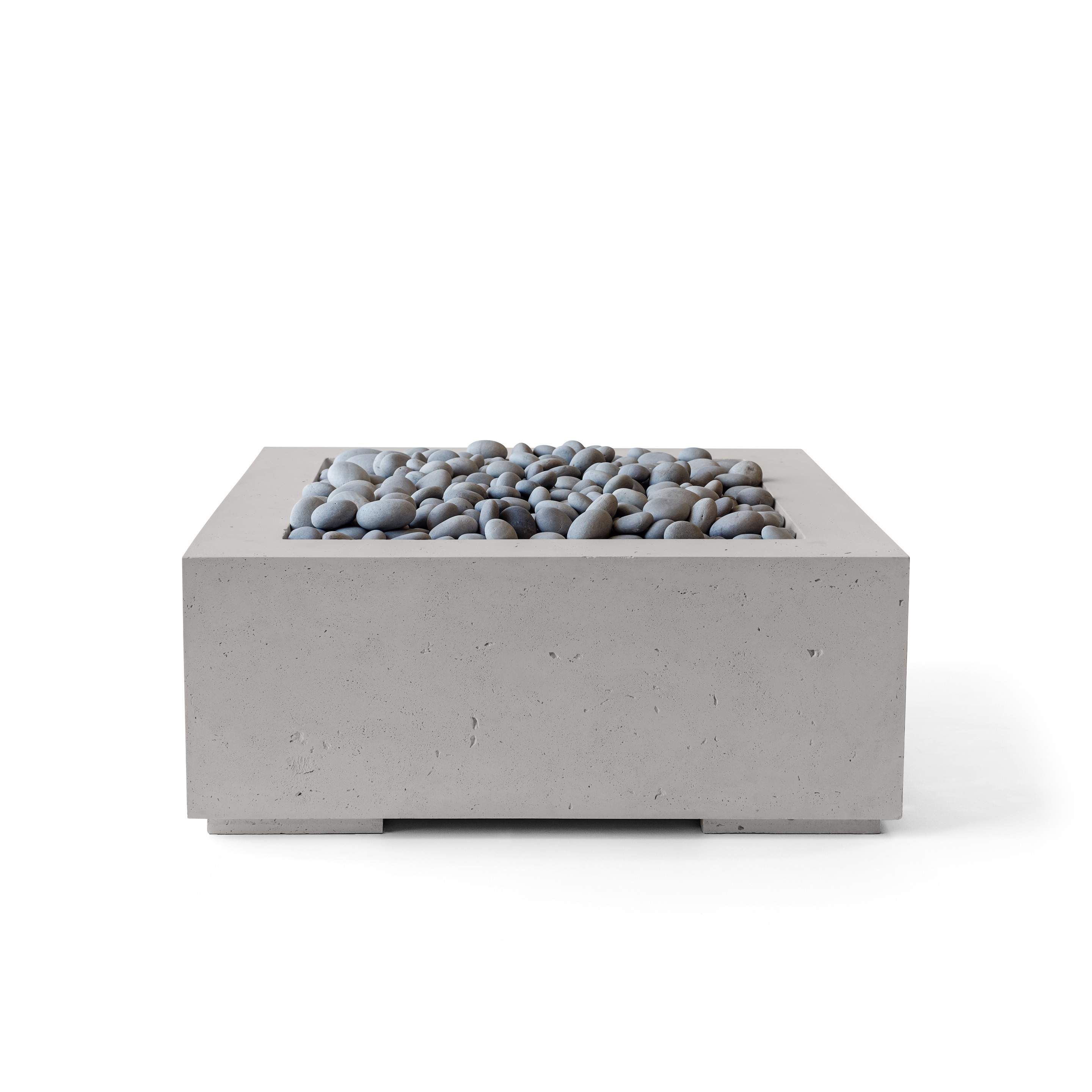 Dekko Alea 40 Inch Lightweight Concrete Gas Fire Pit - Match Lit Ignition