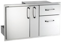 American Outdoor Grill Door with Double Drawer and Platter Storage - Set of Two