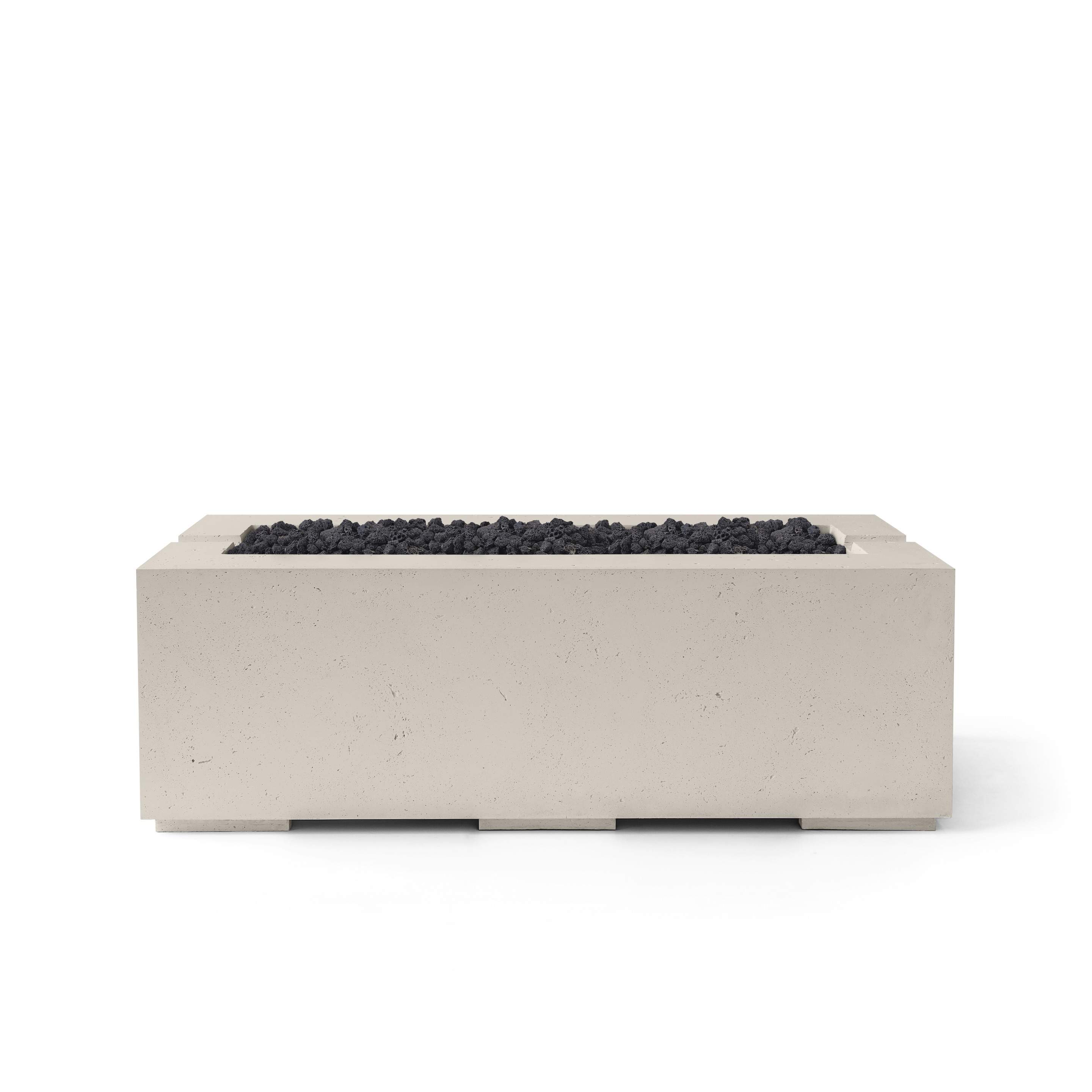 Dekko Avera 60 Inch Lightweight Concrete Gas Fire Pit - Electronic Ignition
