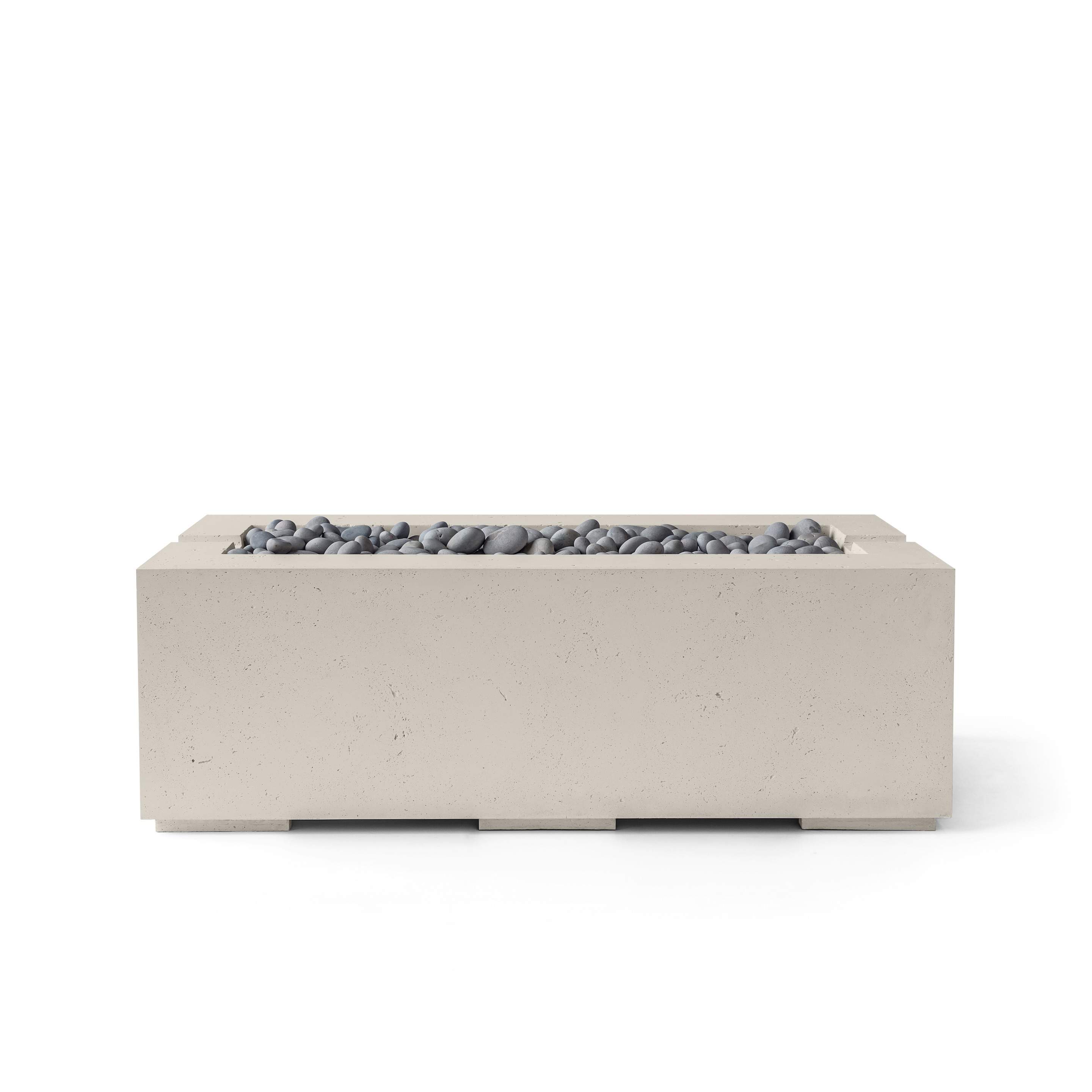 Dekko Avera 60 Inch Lightweight Concrete Gas Fire Pit - Match Lit Ignition