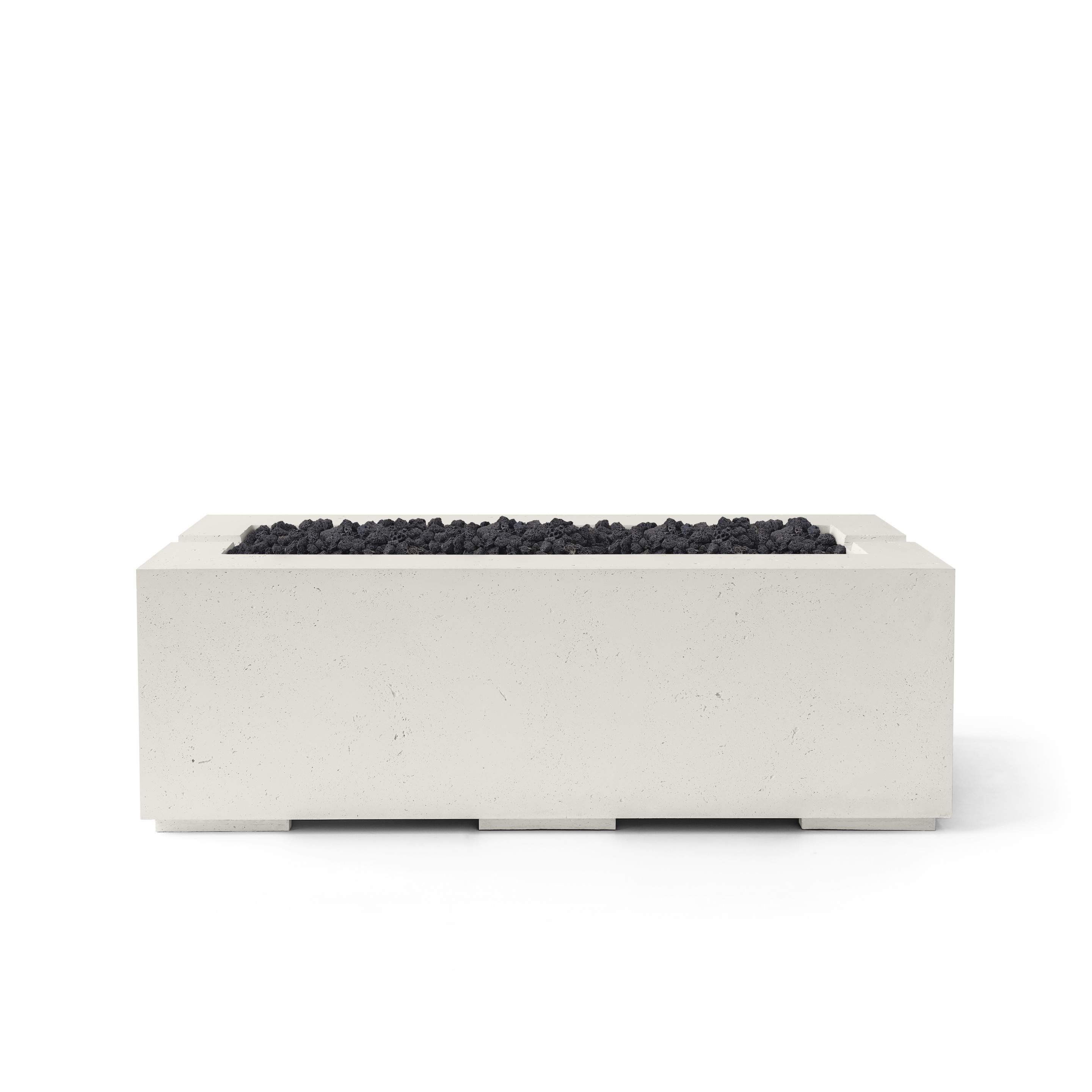Dekko Avera 48 Inch Lightweight Concrete Gas Fire Pit - Match Lit Ignition