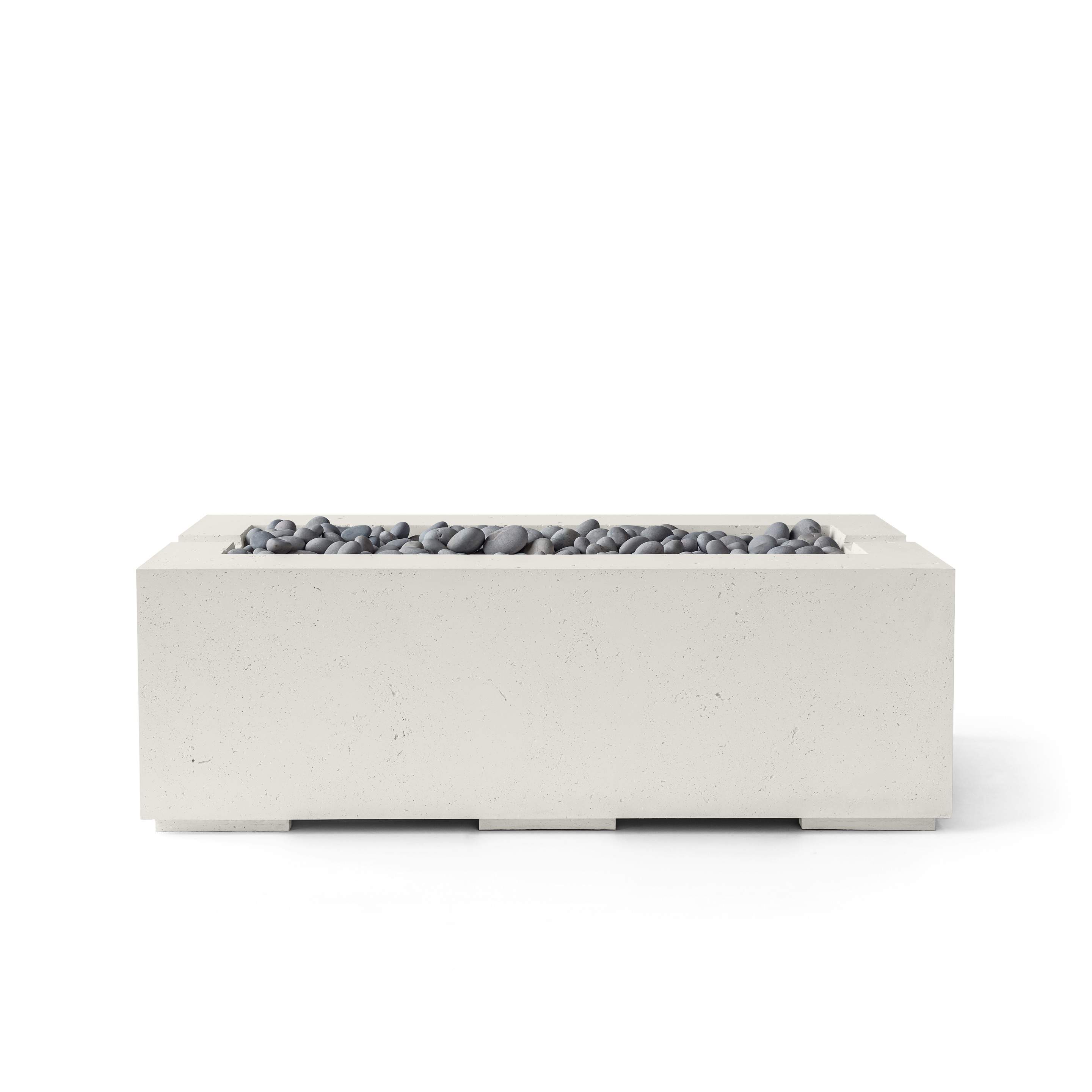 Dekko Avera 60 Inch Lightweight Concrete Gas Fire Pit - Match Lit Ignition