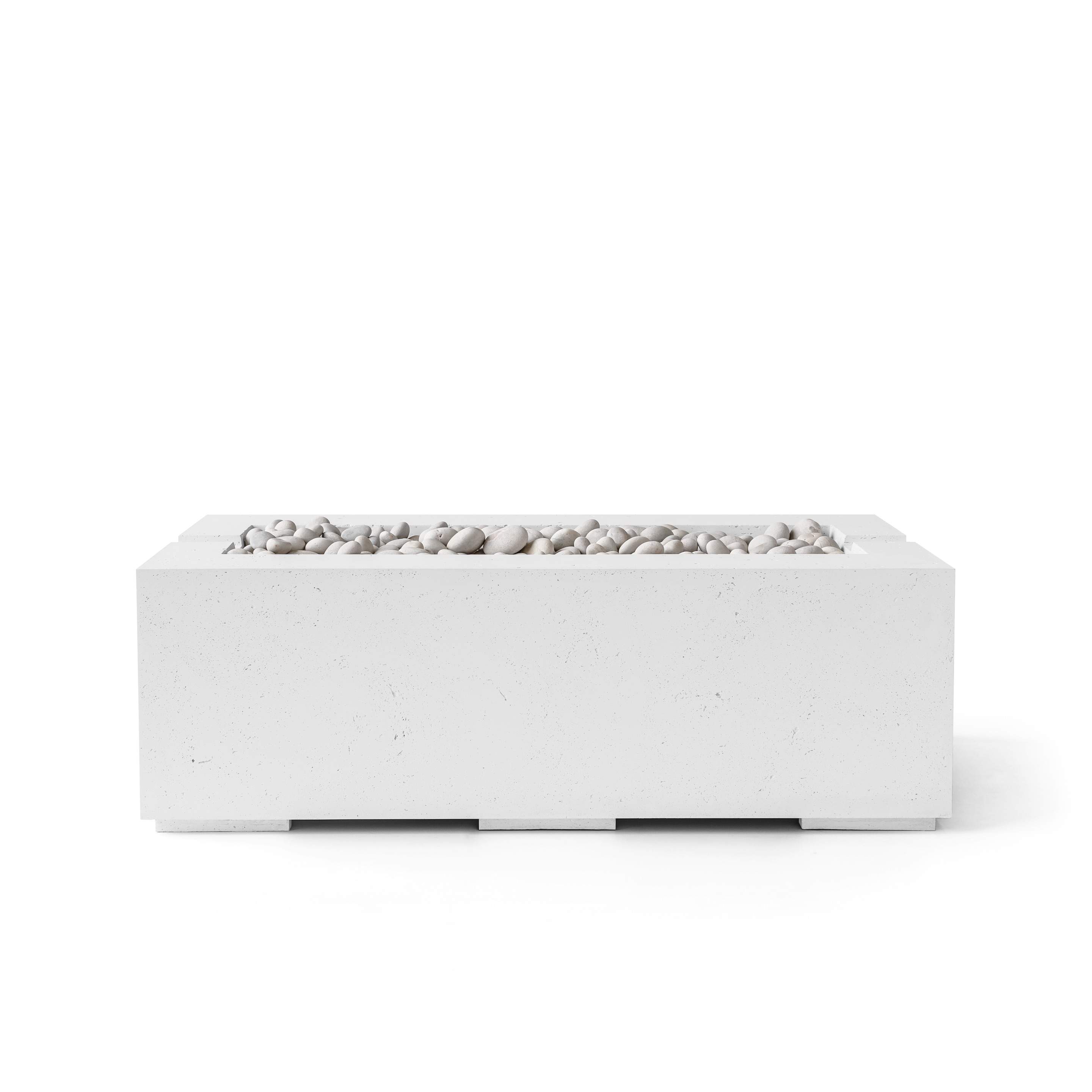 Dekko Avera 60 Inch Lightweight Concrete Gas Fire Pit - Match Lit Ignition