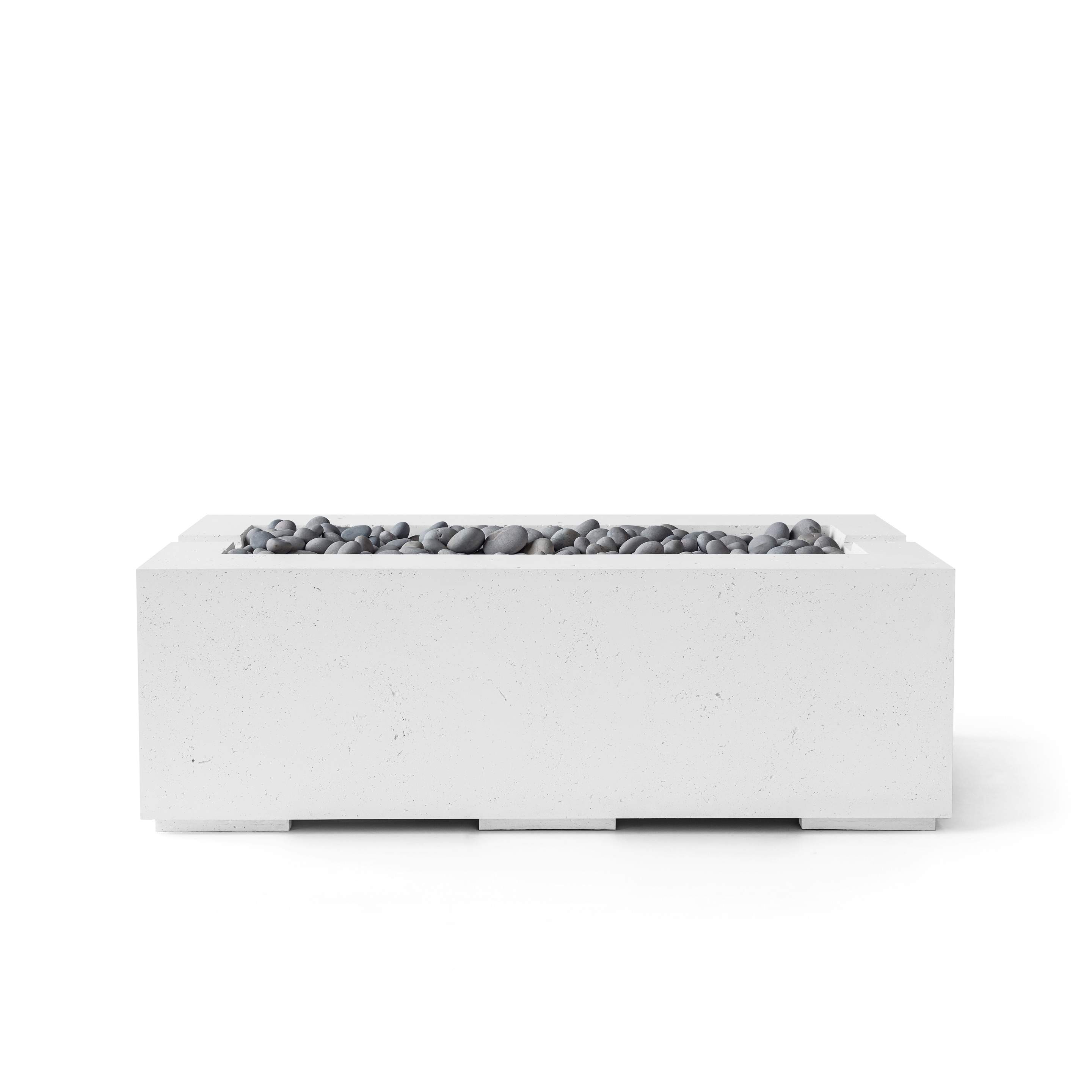 Dekko Avera 48 Inch Lightweight Concrete Gas Fire Pit - Match Lit Ignition